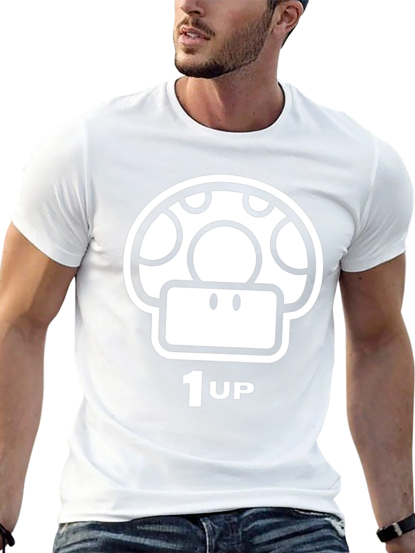 Mario 1 Up Mushroom Black T-Shirt