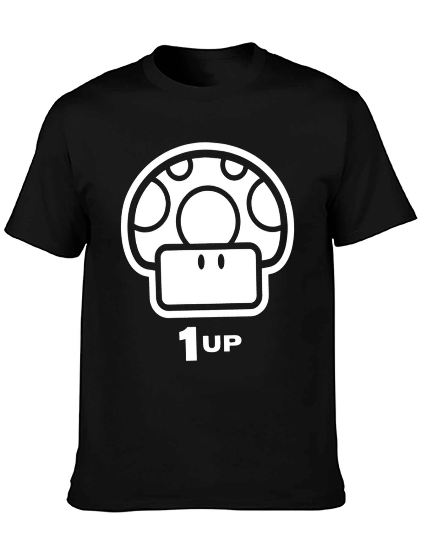 Mario 1 Up Mushroom Black T-Shirt