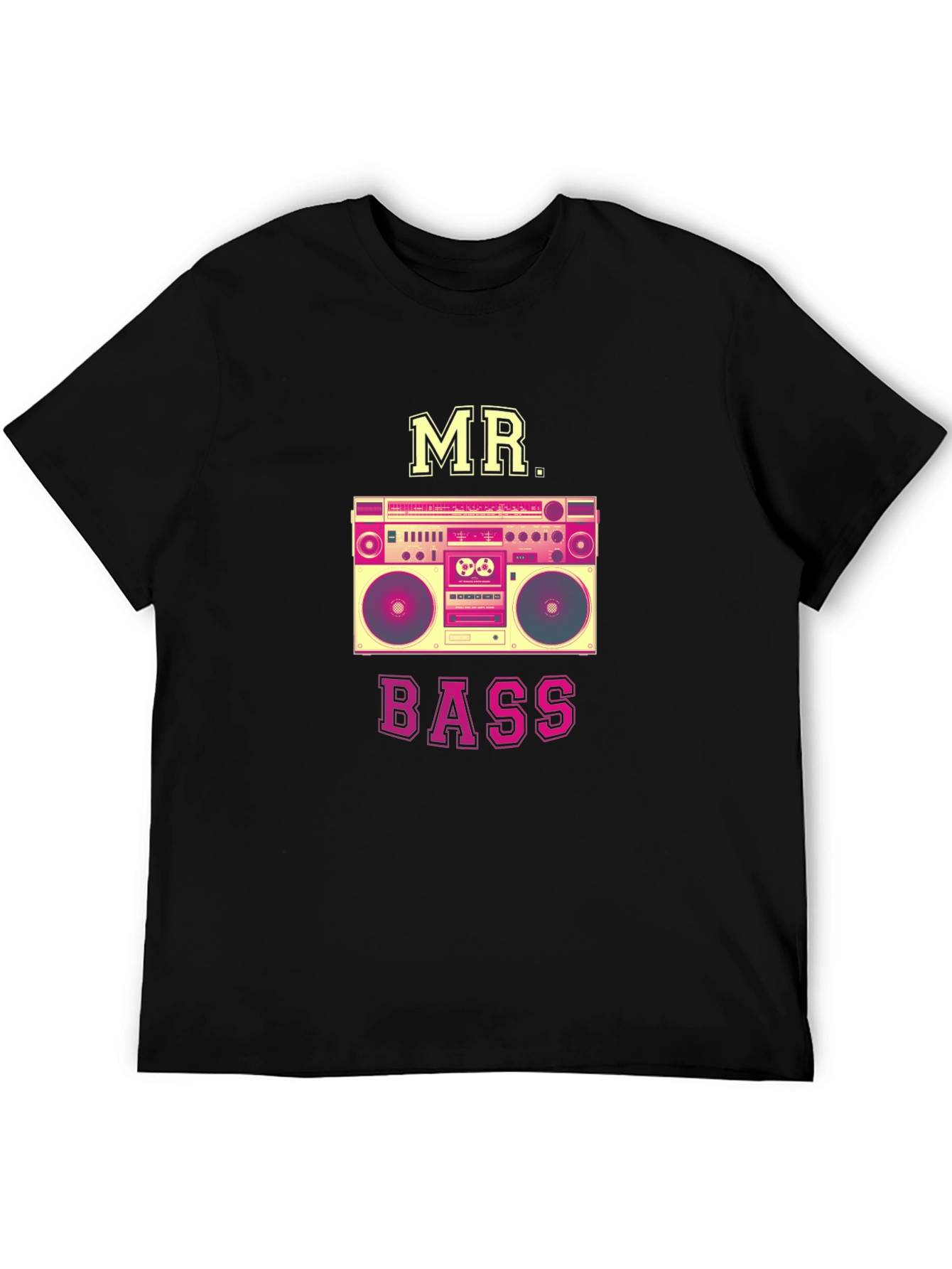 MR. BASS Boombox Graphic T-Shirt - Retro Style