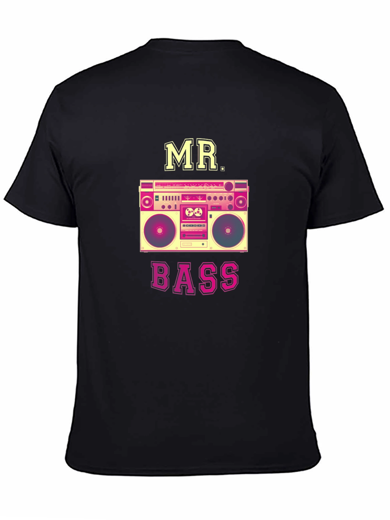 MR. BASS Boombox Graphic T-Shirt - Retro Style