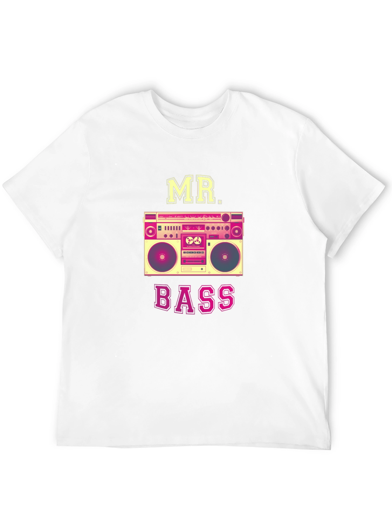 MR. BASS Boombox Graphic T-Shirt - Retro Style