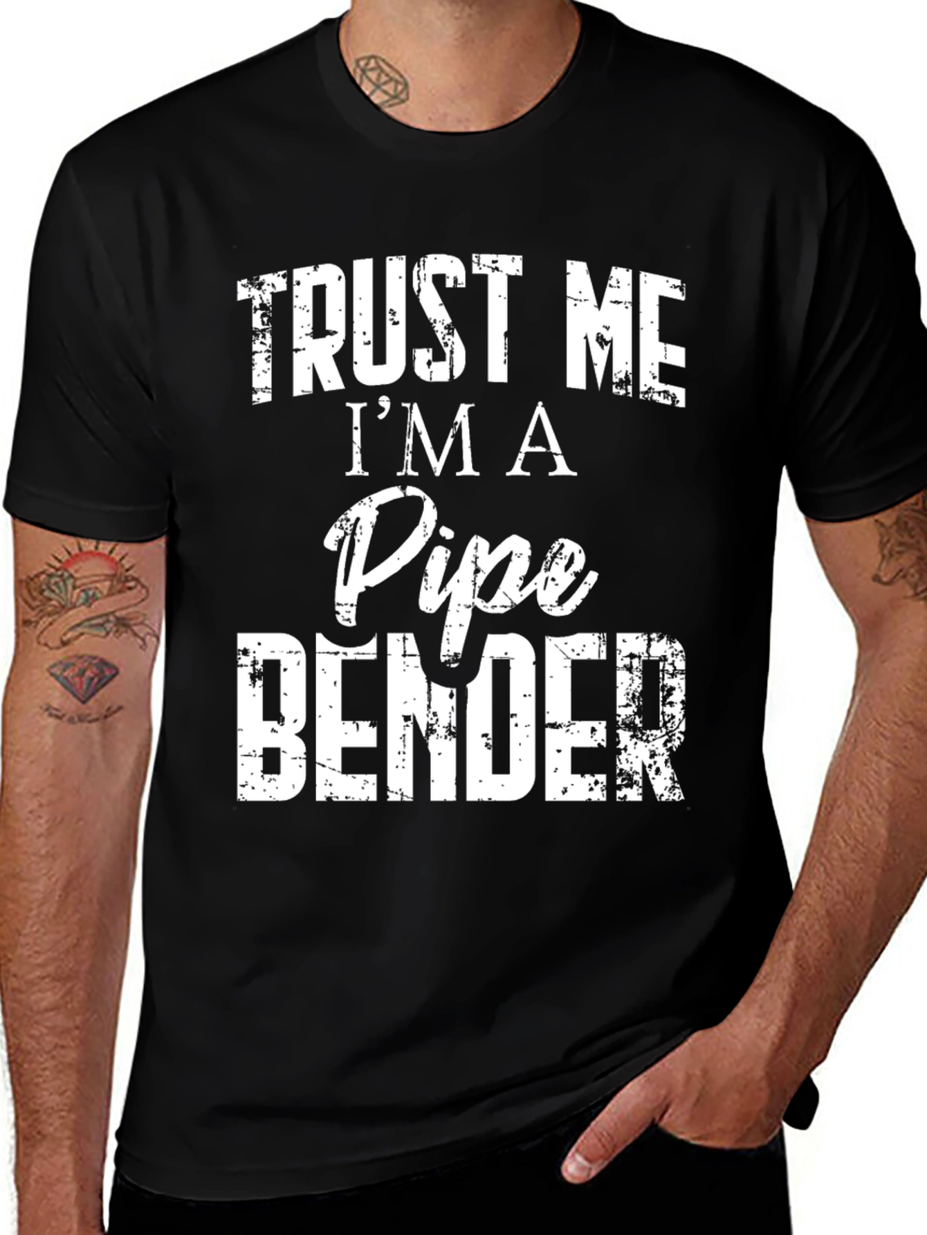 Trust Me Im A Pipe Bender Mens Black T-Shirt