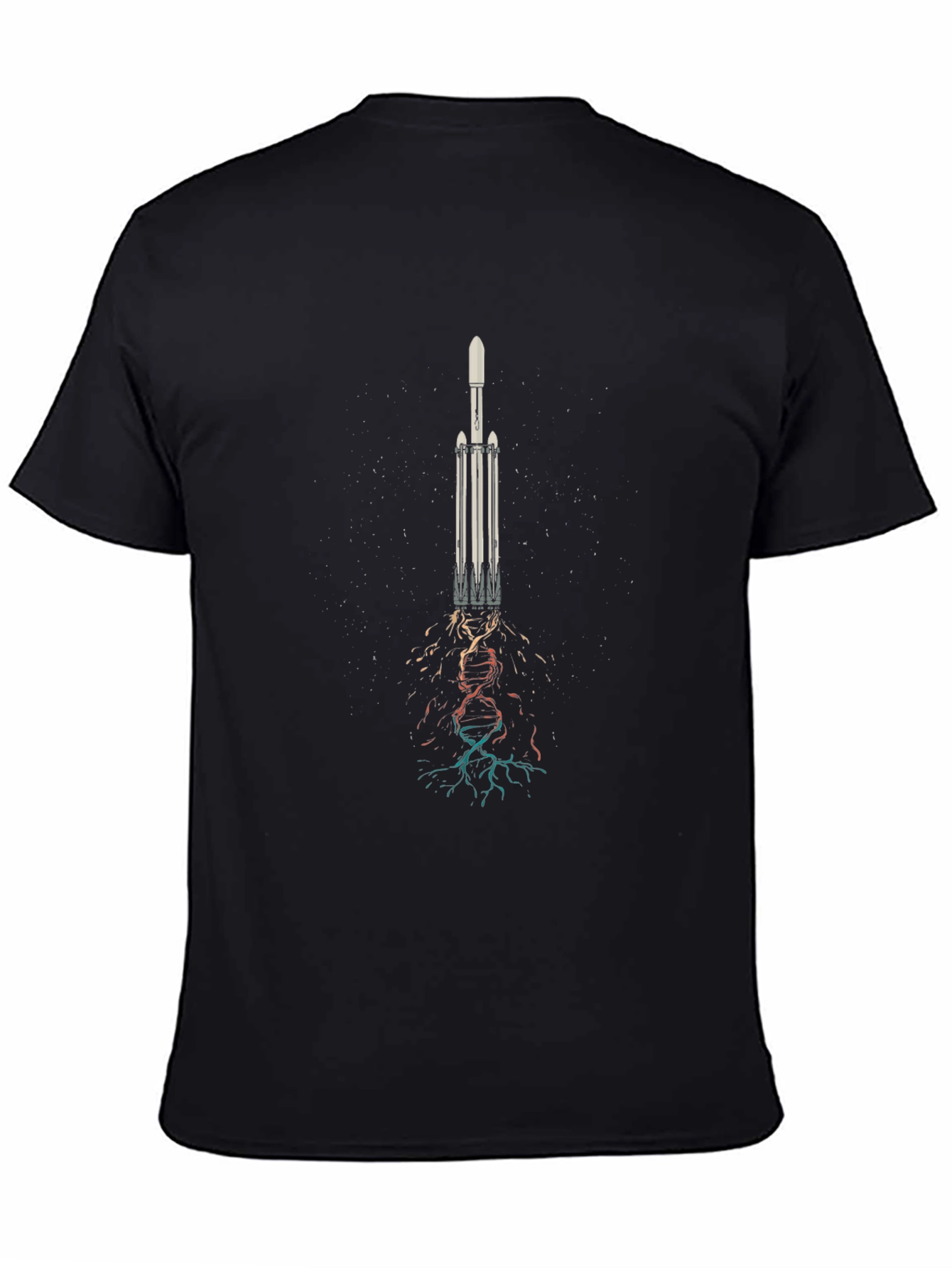 Rocket Launch Graphic Tee - Soft Black Cotton T-Shirt