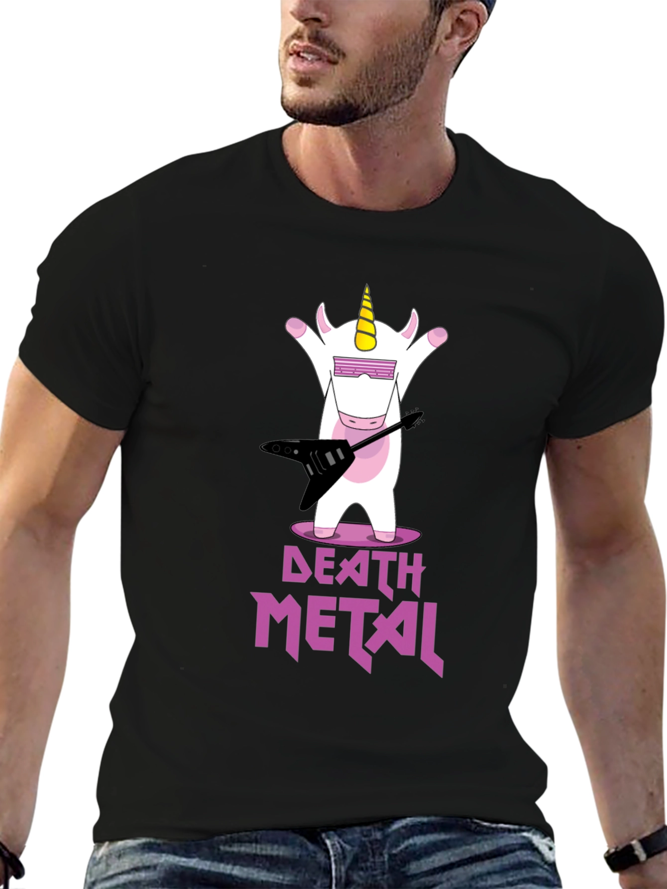 Death Metal Unicorn Graphic T-Shirt