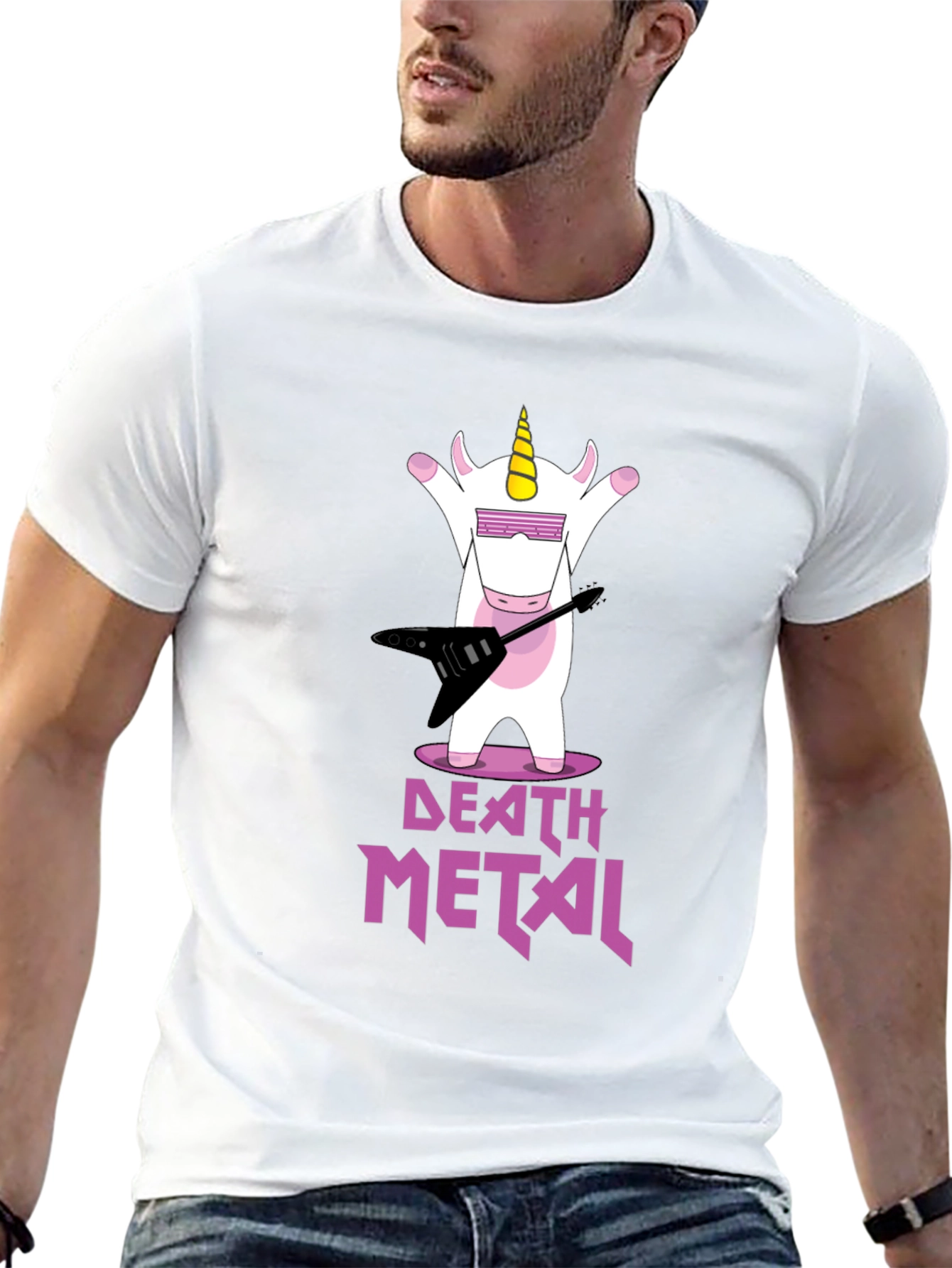 Death Metal Unicorn Graphic T-Shirt