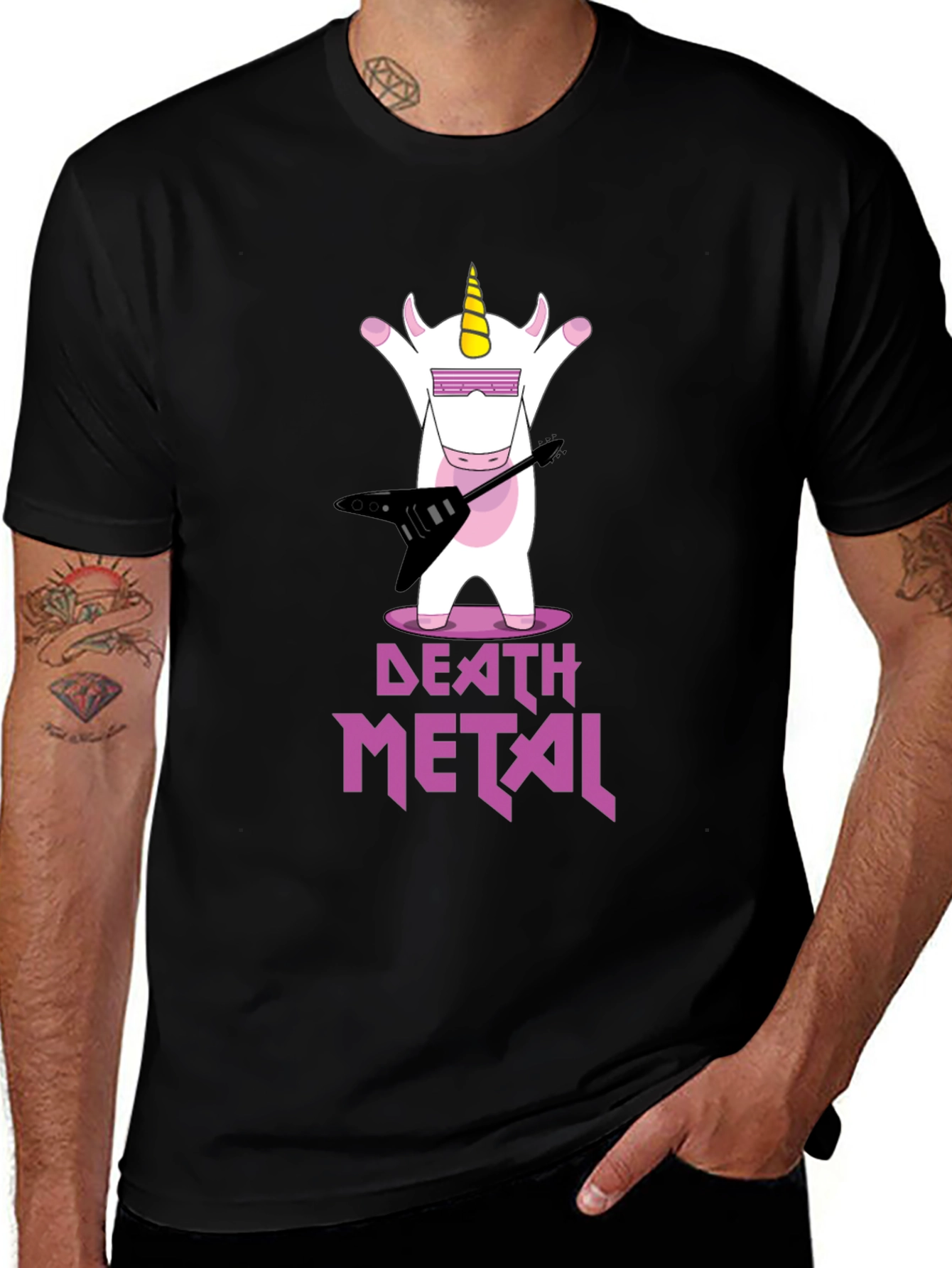 Death Metal Unicorn Graphic T-Shirt