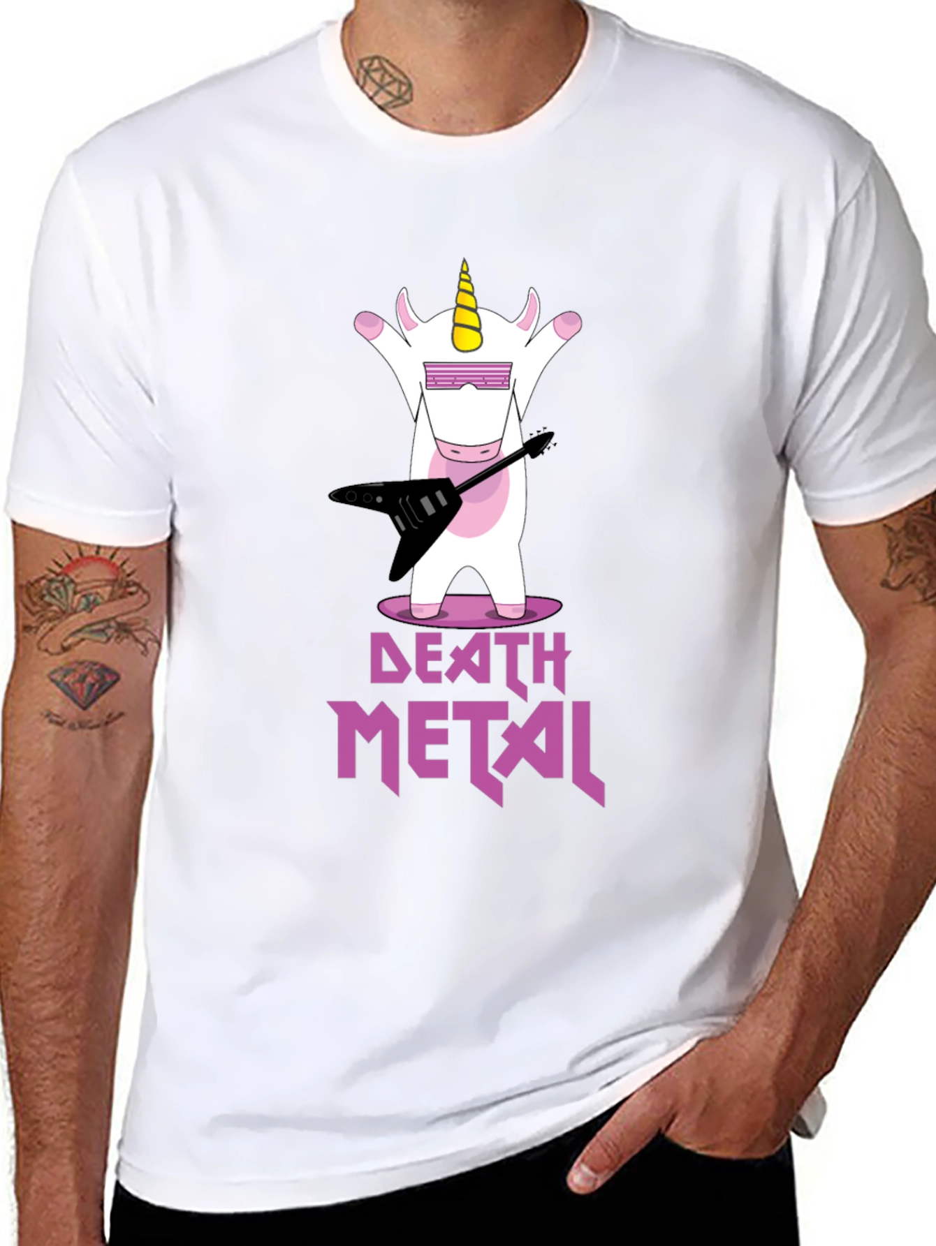 Death Metal Unicorn Graphic T-Shirt