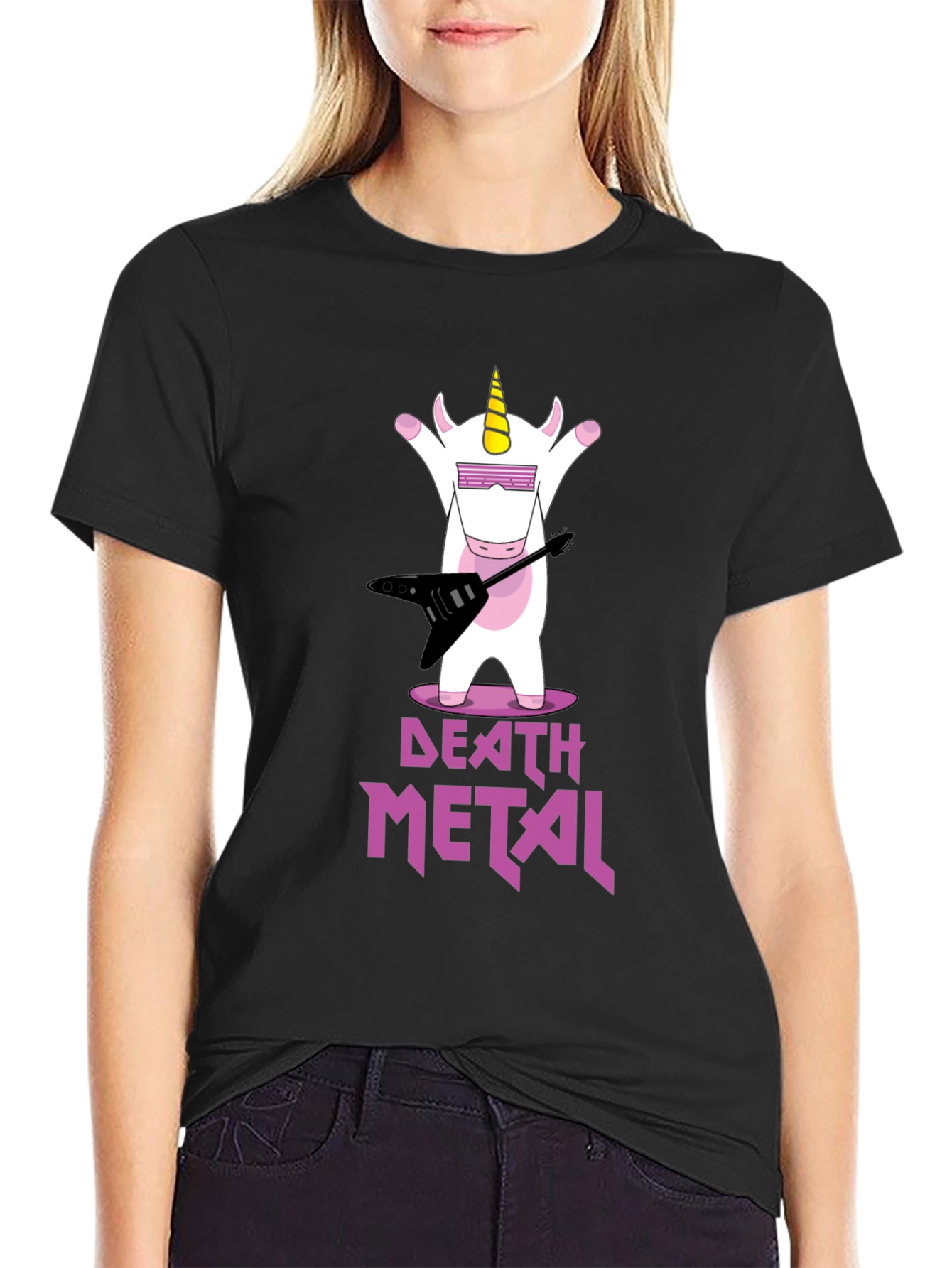 Death Metal Unicorn Graphic T-Shirt