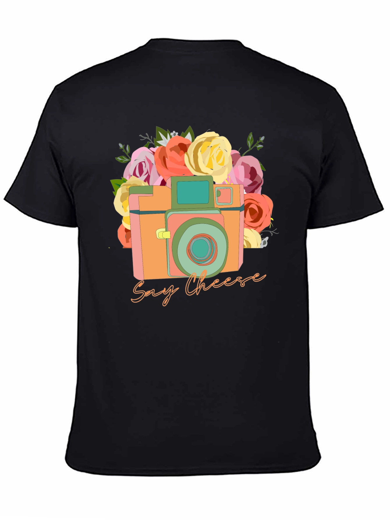 Say Cheese Camera Graphic Tee - Retro Style