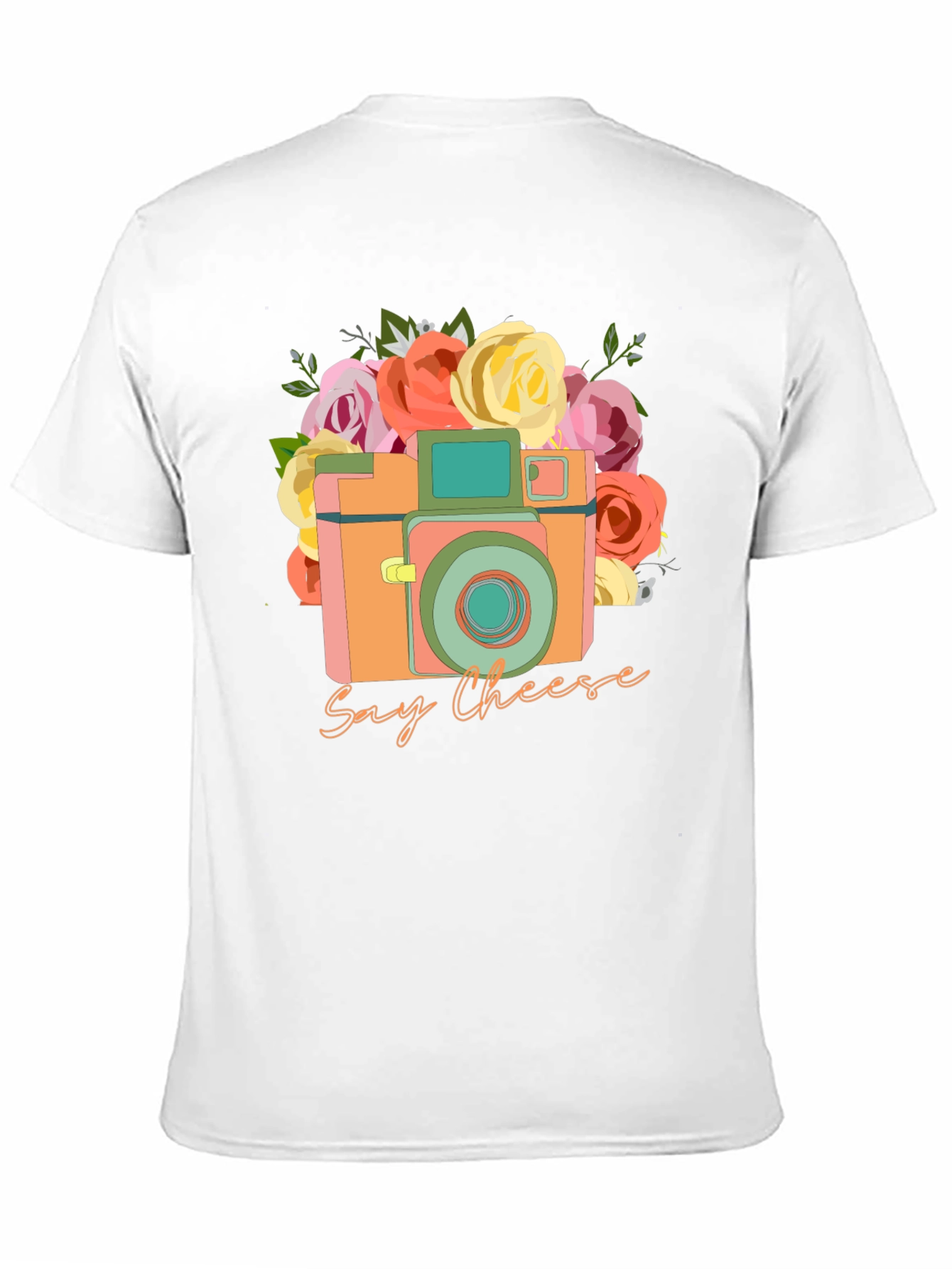 Say Cheese Camera Graphic Tee - Retro Style
