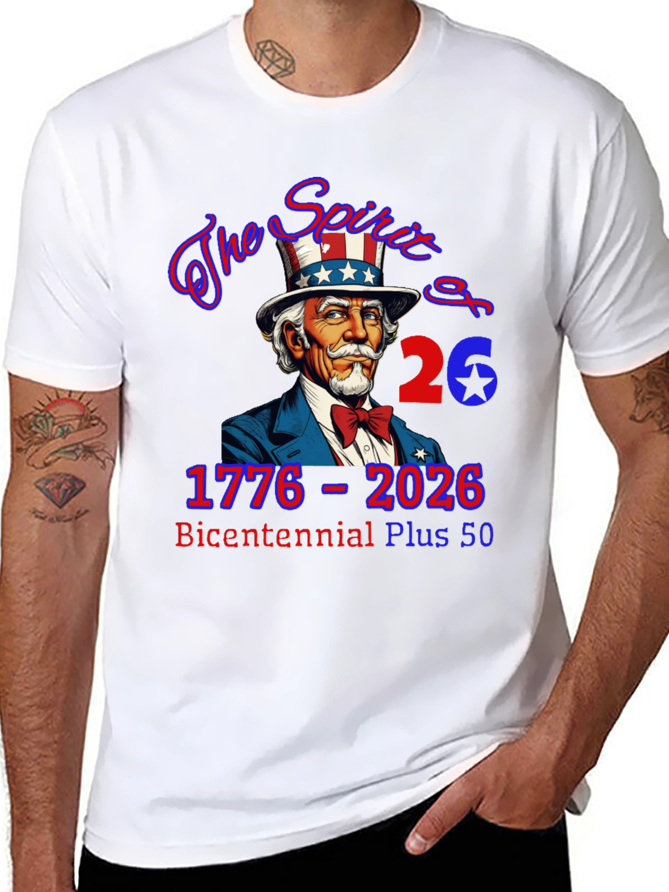 Patriotic 1776-2026 Bicentennial Plus 50 T-Shirt