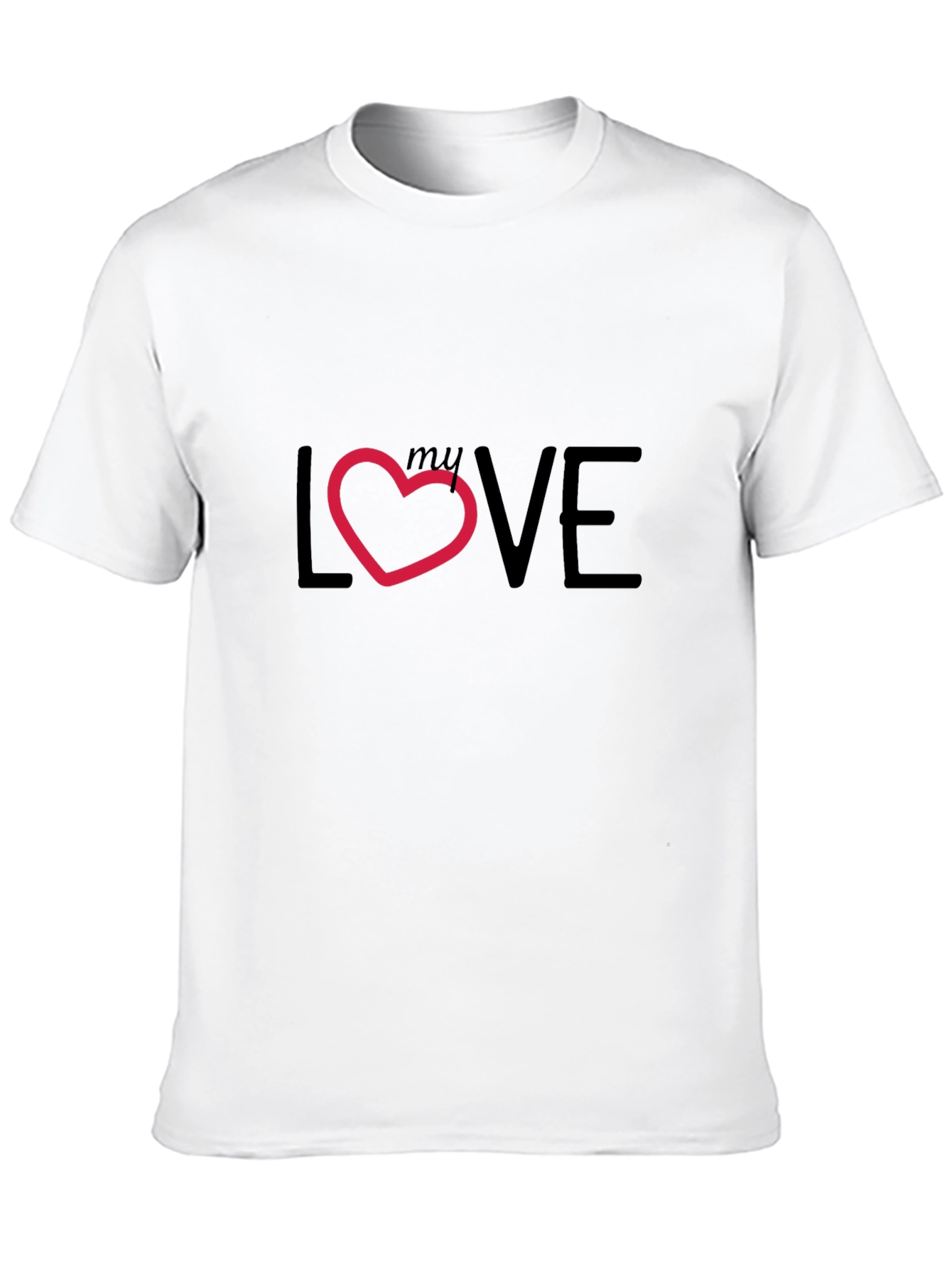 My Love Heart Graphic Black T-Shirt