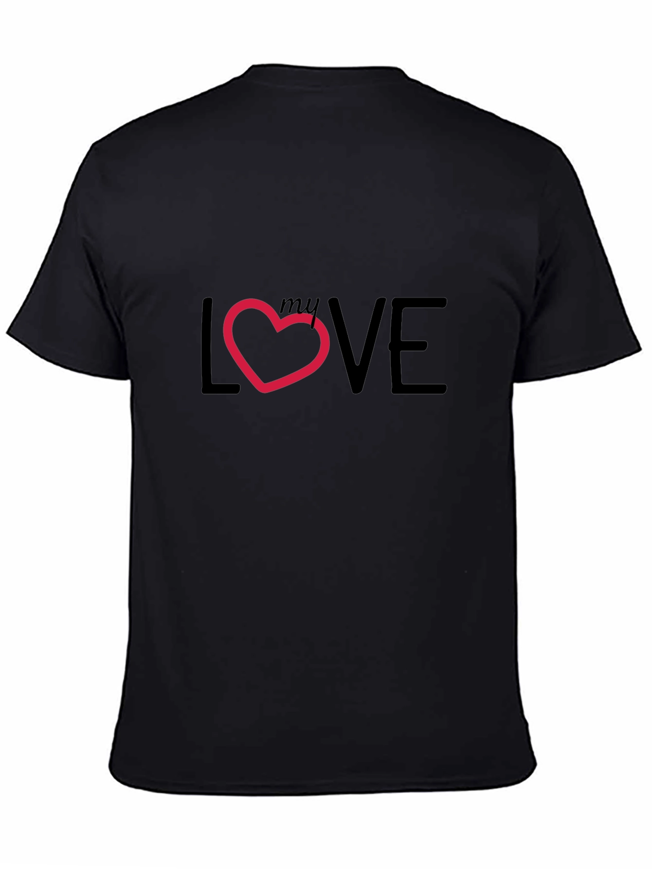 My Love Heart Graphic Black T-Shirt