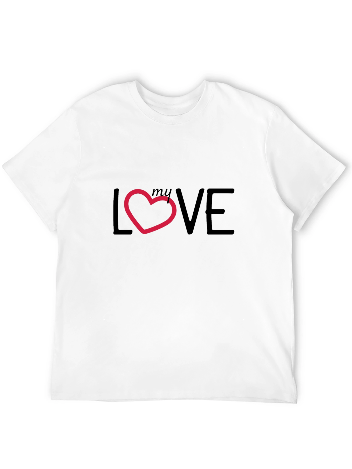 My Love Heart Graphic Black T-Shirt