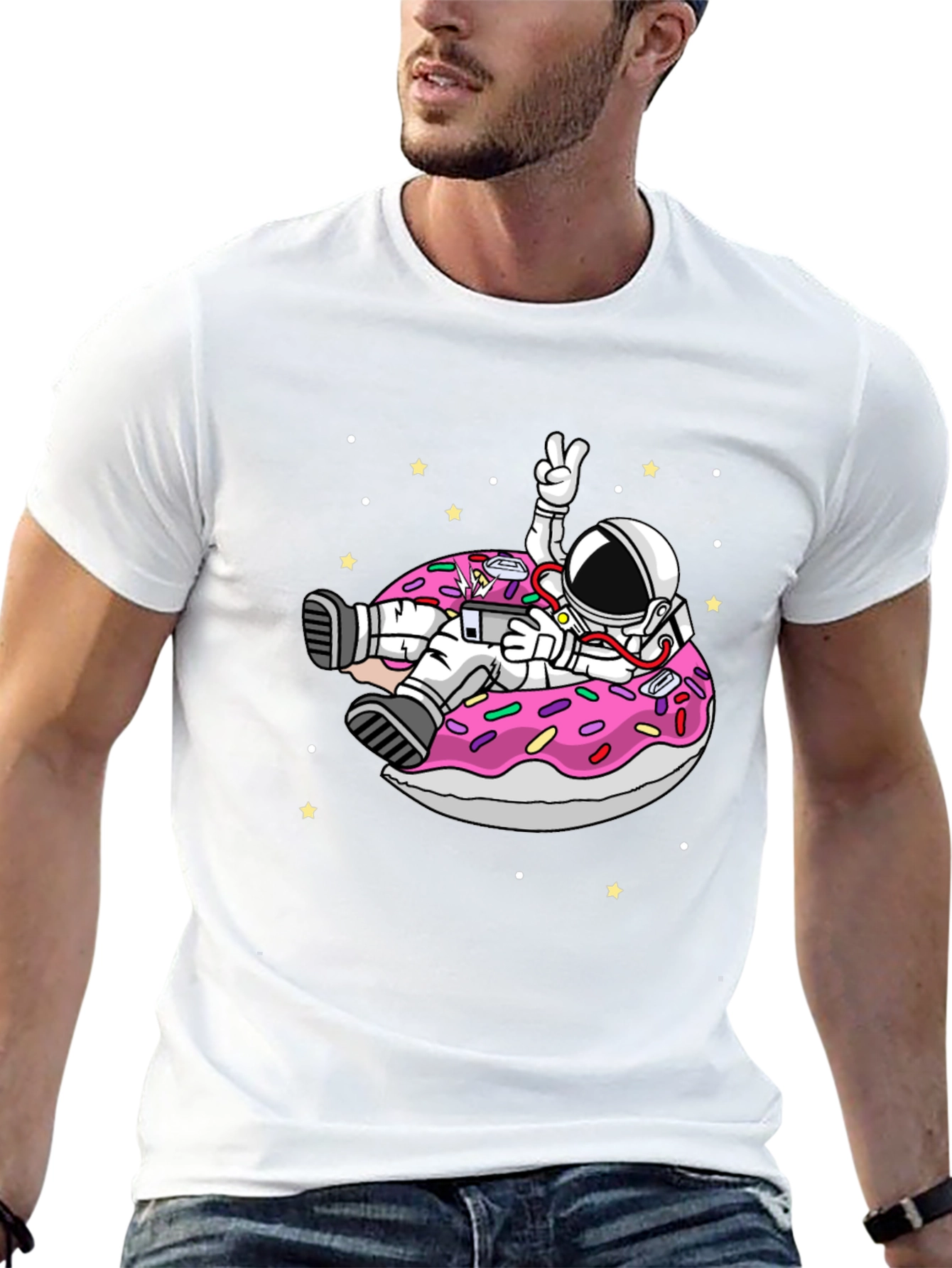 Astronaut Donut T-Shirt - Space Fun