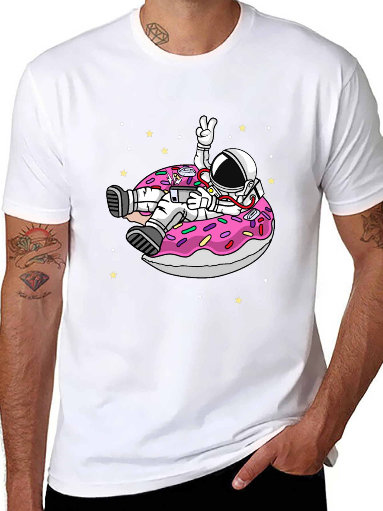 Astronaut Donut T-Shirt - Space Fun