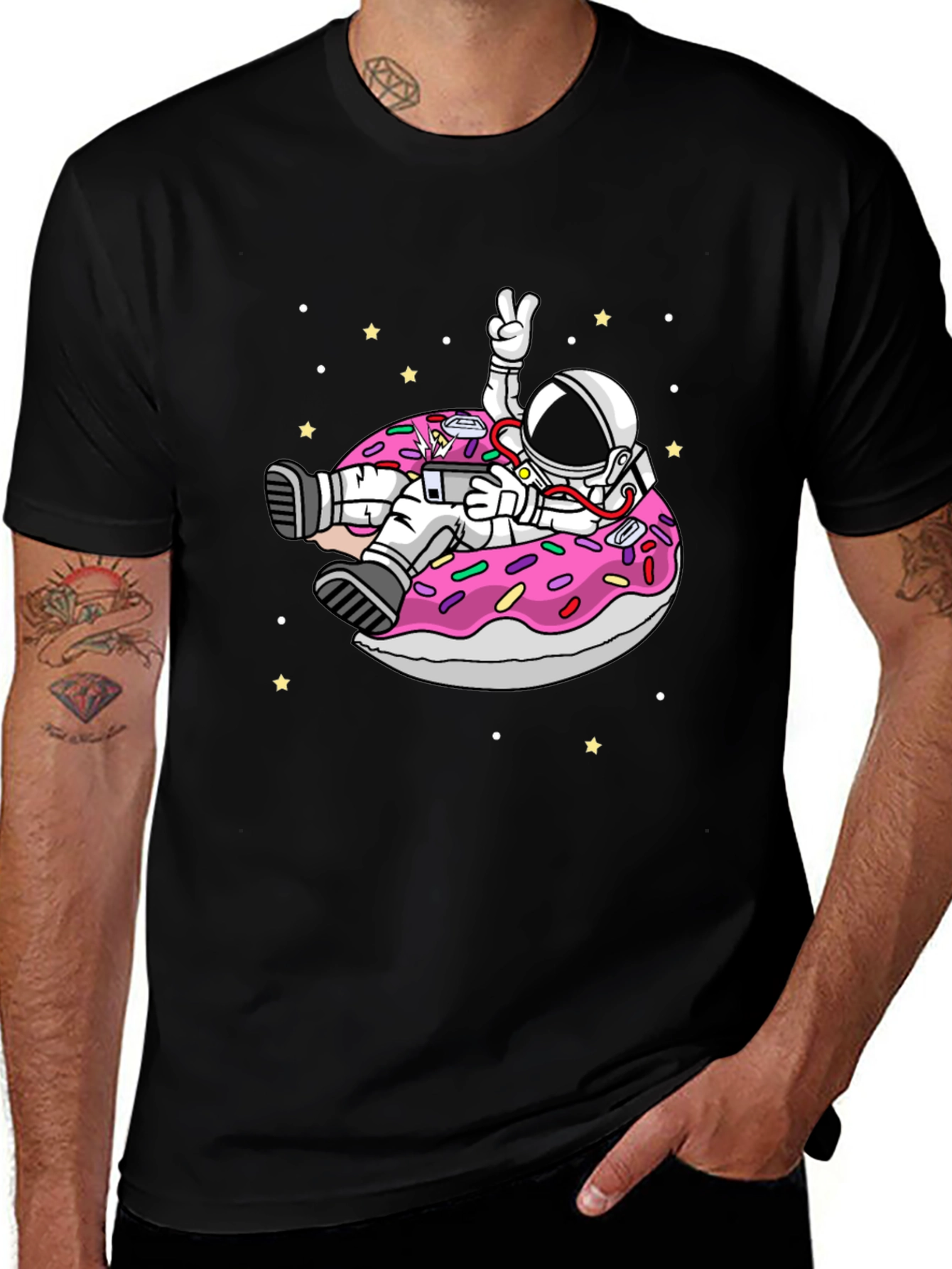 Astronaut Donut T-Shirt - Space Fun