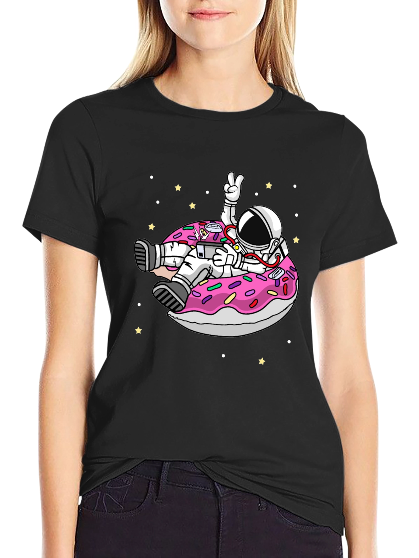 Astronaut Donut T-Shirt - Space Fun
