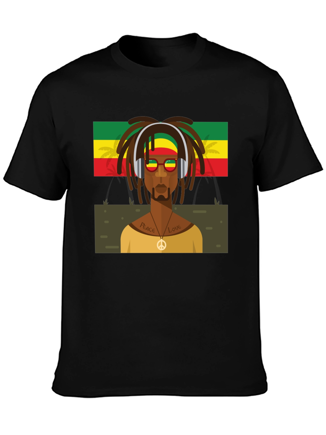 Rasta Man Graphic Tee - Peace & Love Vibes