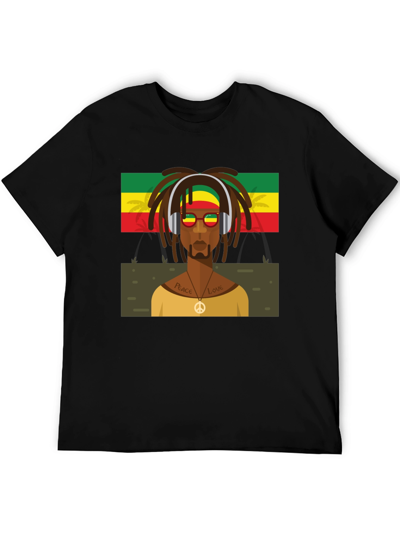 Rasta Man Graphic Tee - Peace & Love Vibes
