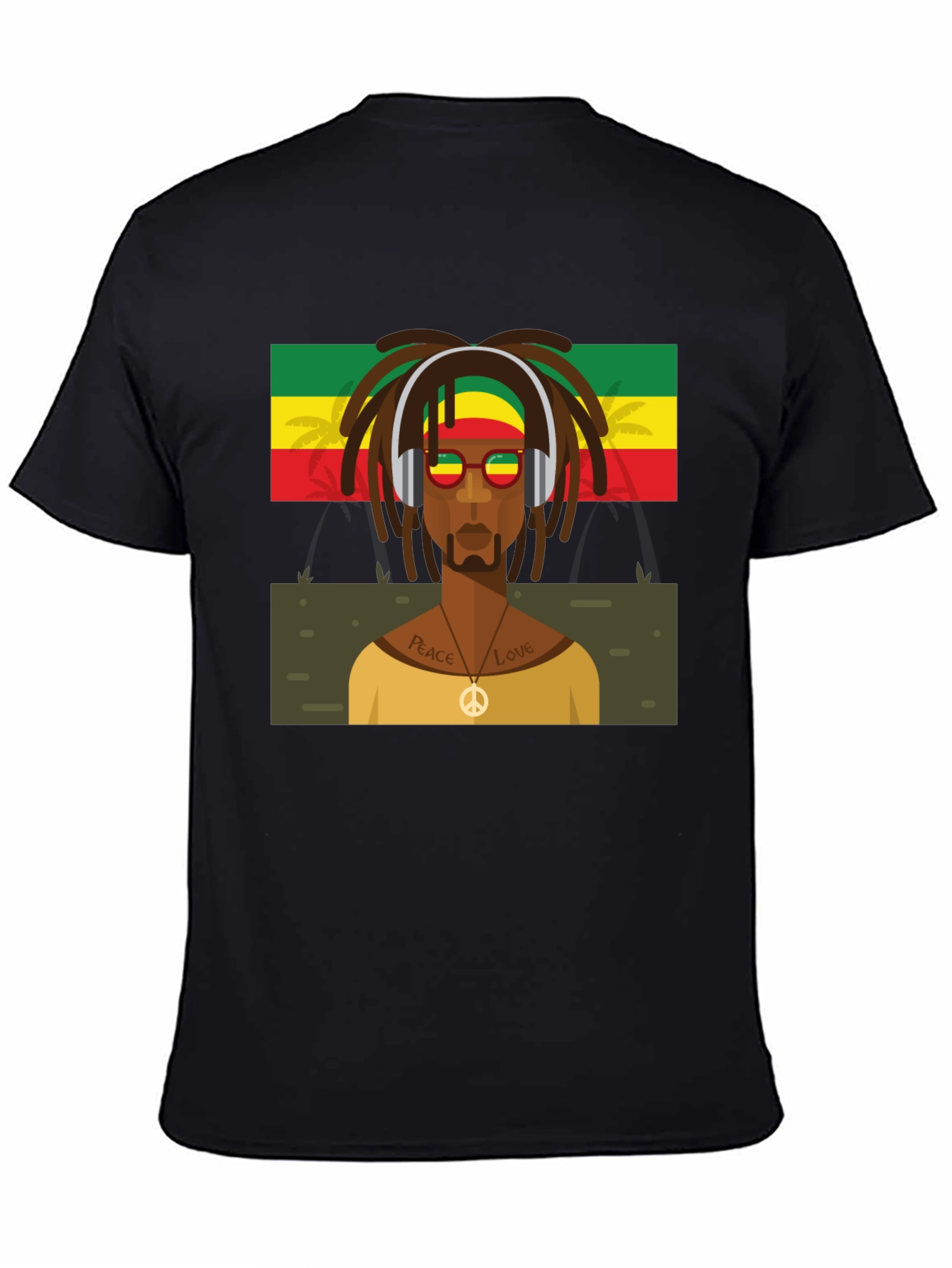 Rasta Man Graphic Tee - Peace & Love Vibes