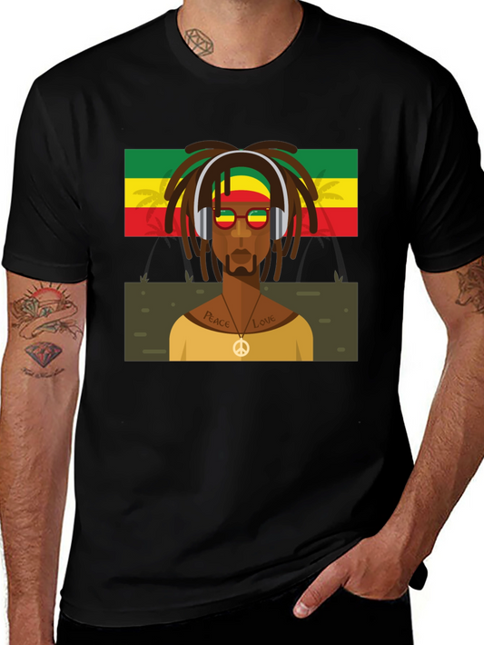 Rasta Man Graphic Tee - Peace & Love Vibes