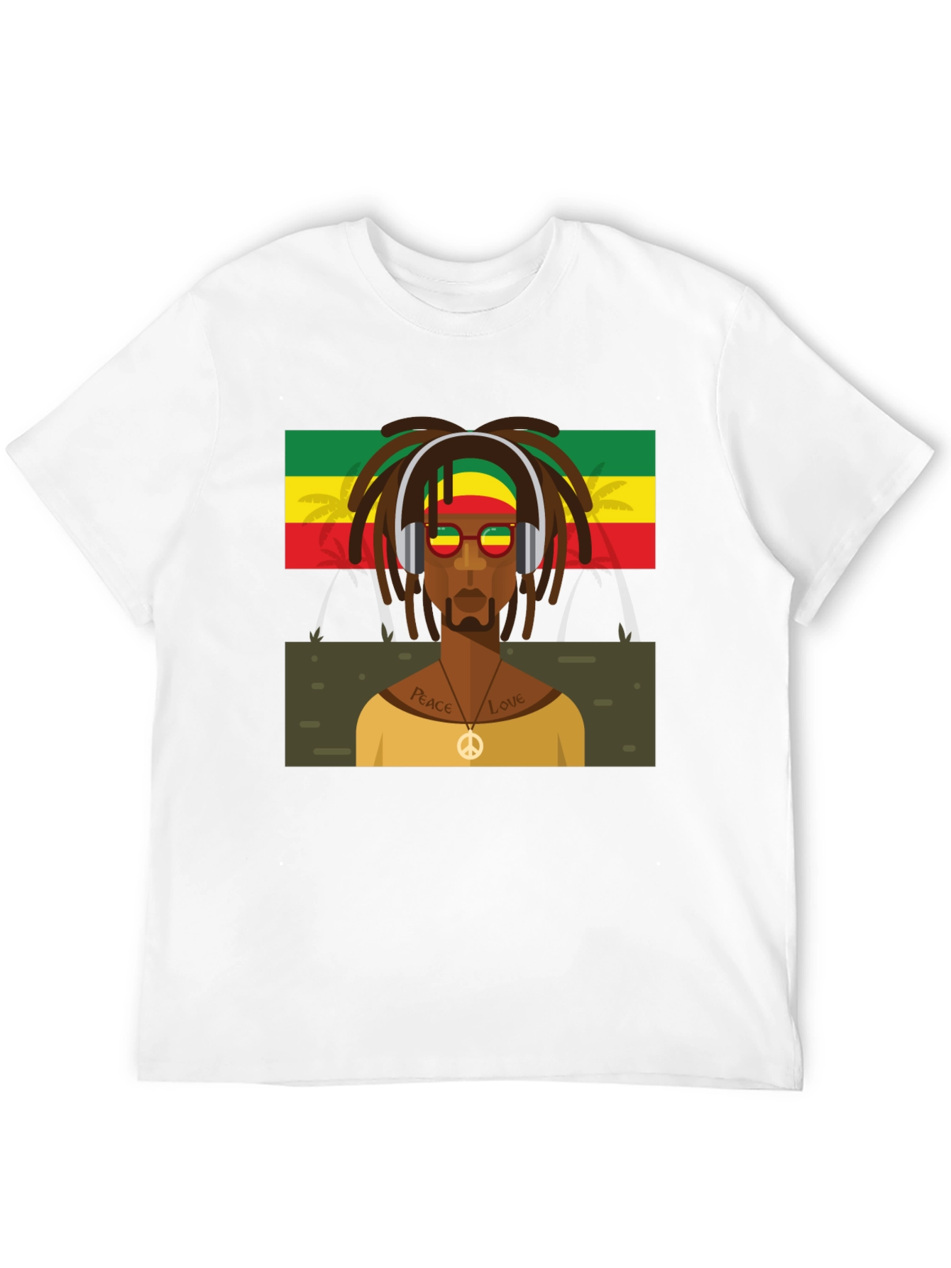 Rasta Man Graphic Tee - Peace & Love Vibes