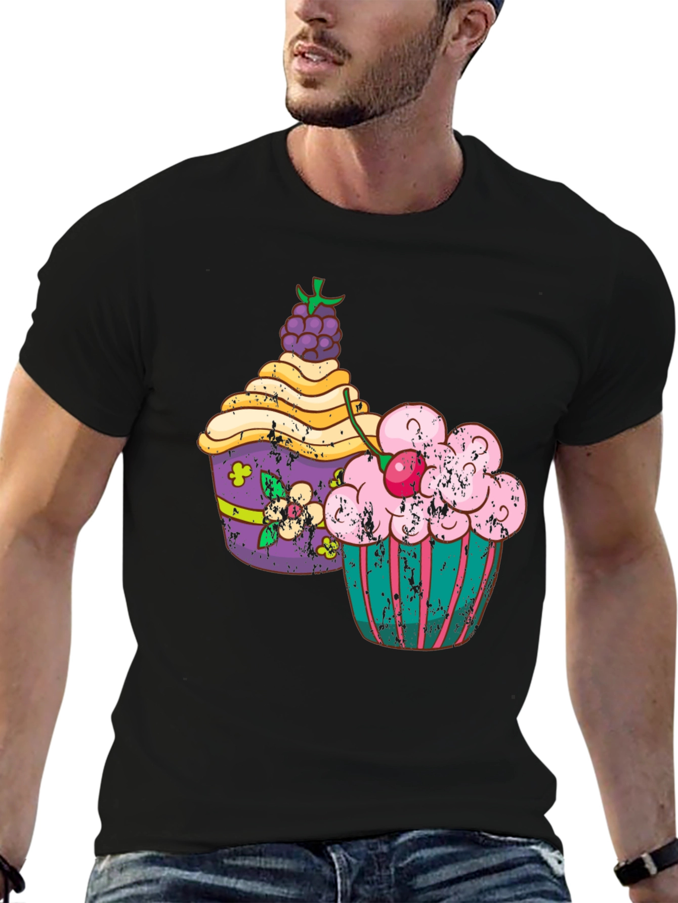 Cupcake Graphic Tee - Retro Style