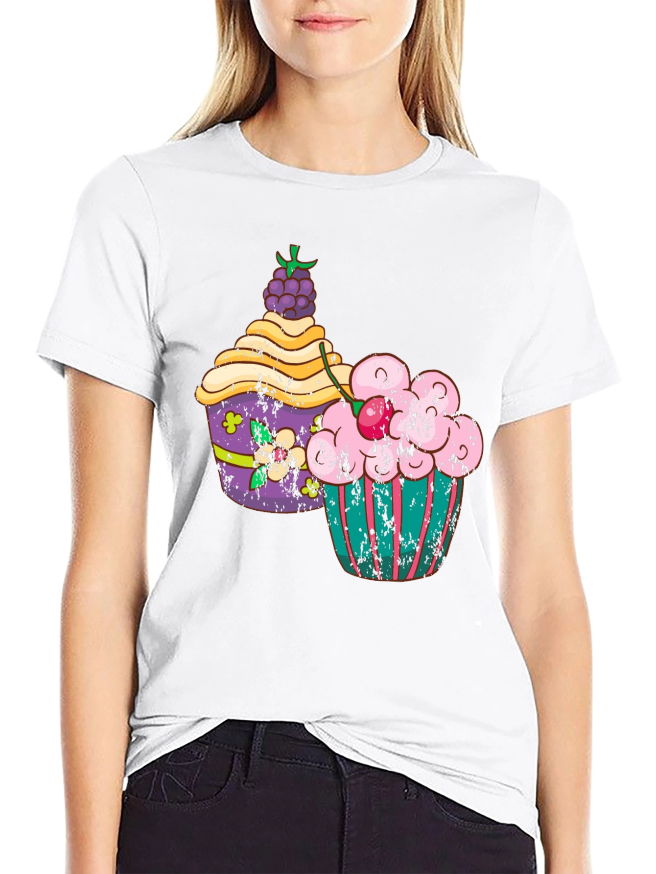 Cupcake Graphic Tee - Retro Style