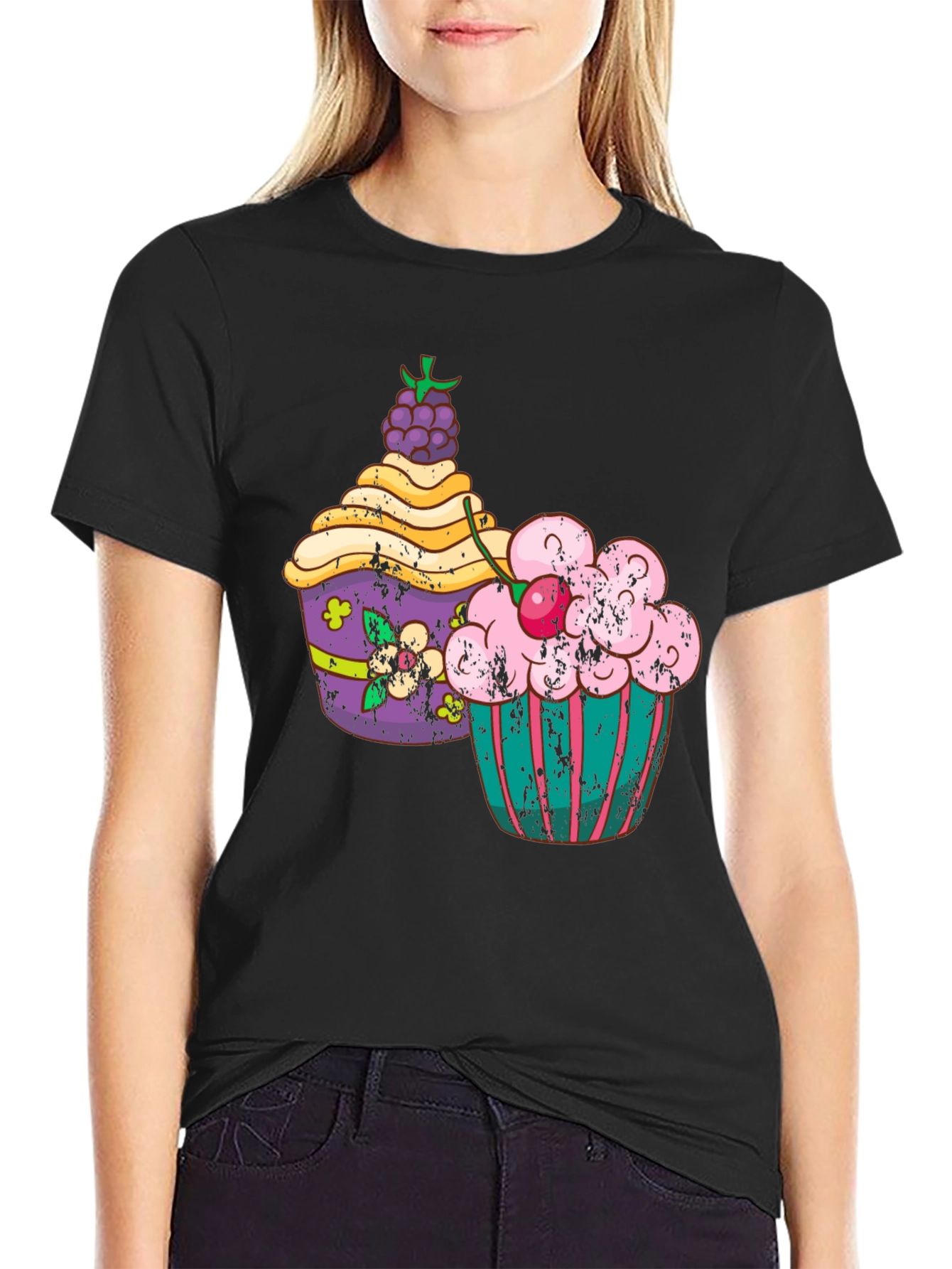 Cupcake Graphic Tee - Retro Style