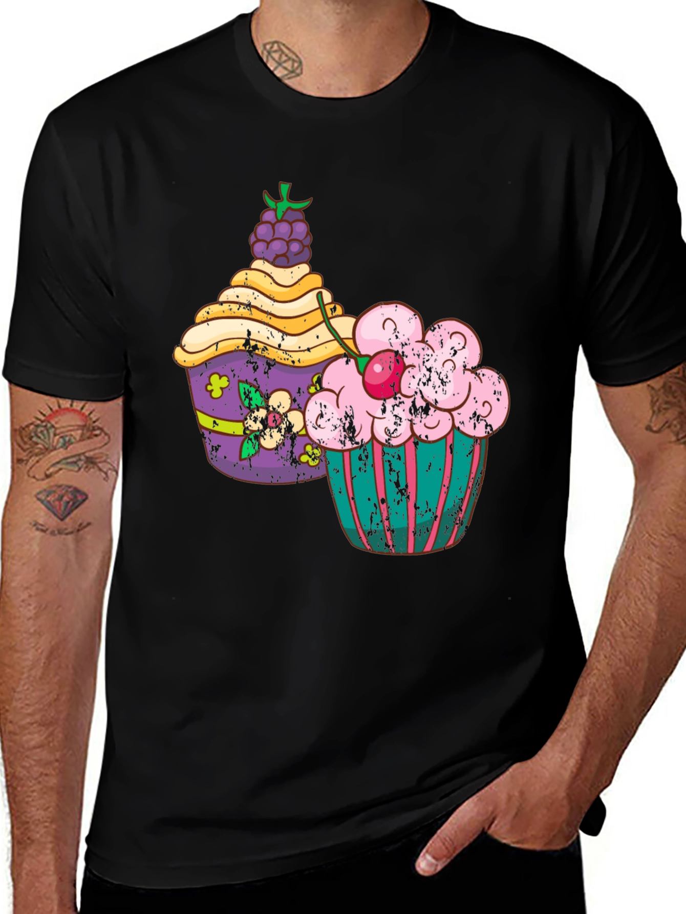 Cupcake Graphic Tee - Retro Style