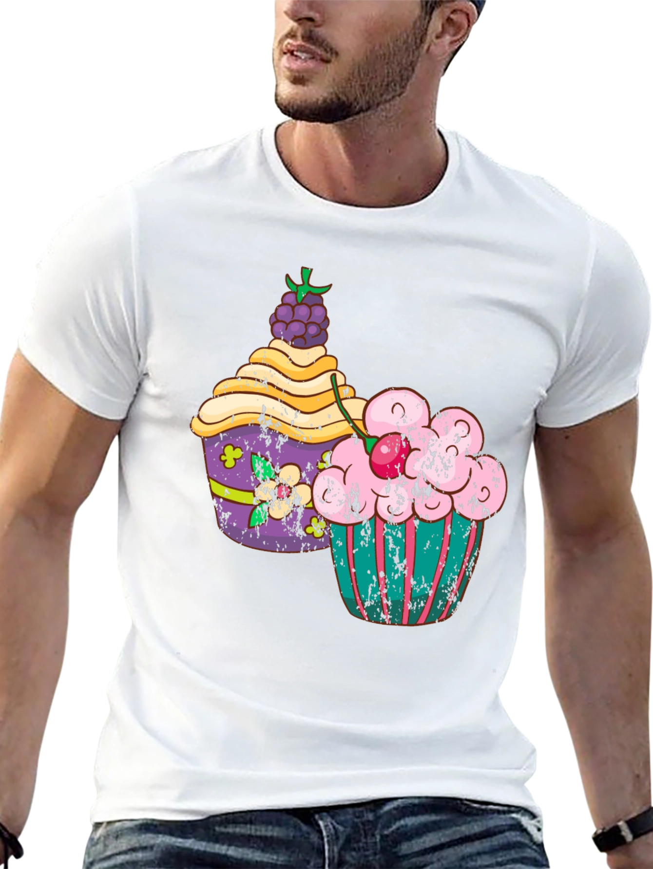 Cupcake Graphic Tee - Retro Style