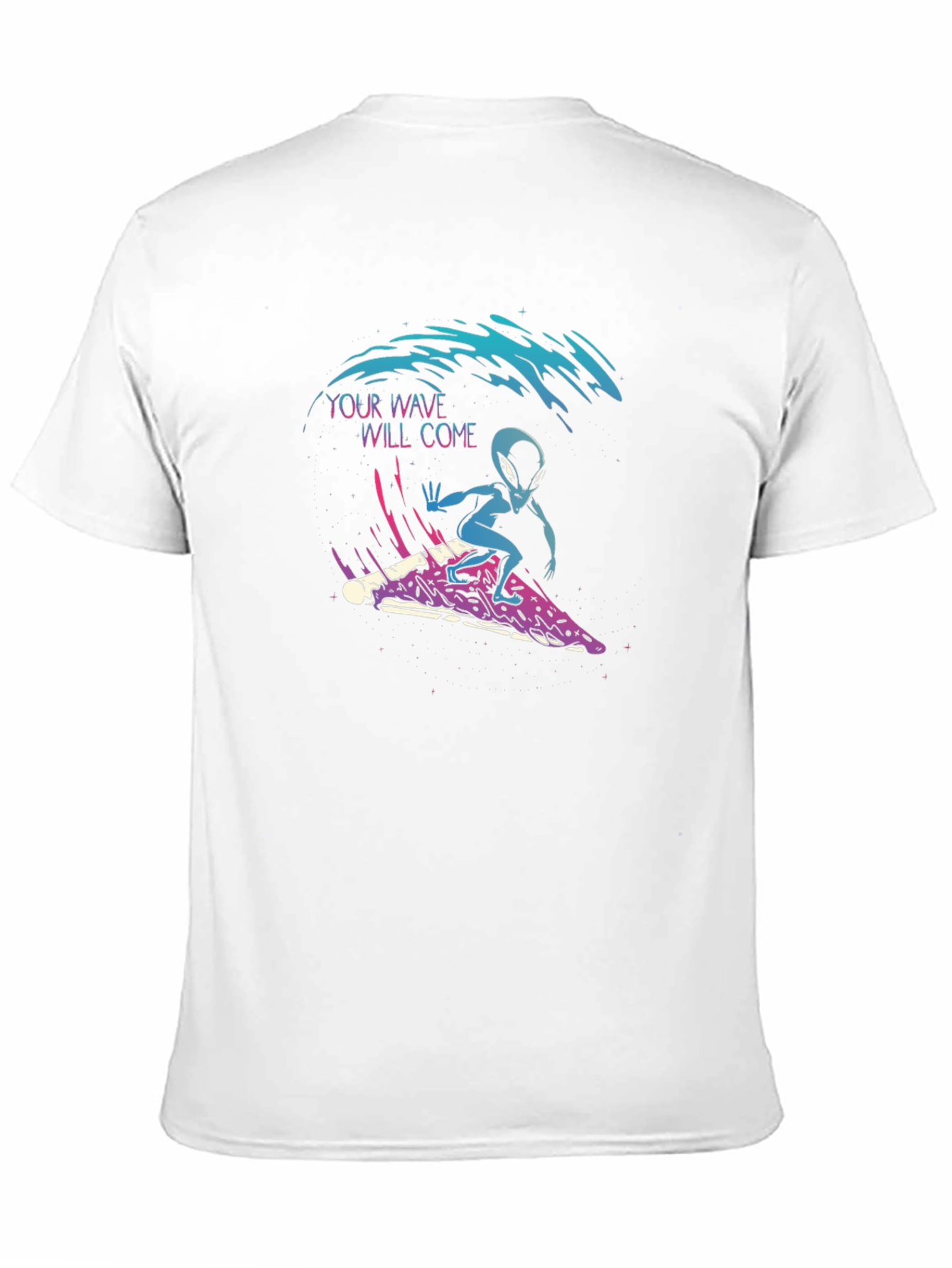 Surfing Alien Pizza T-Shirt - Your Wave Will Come