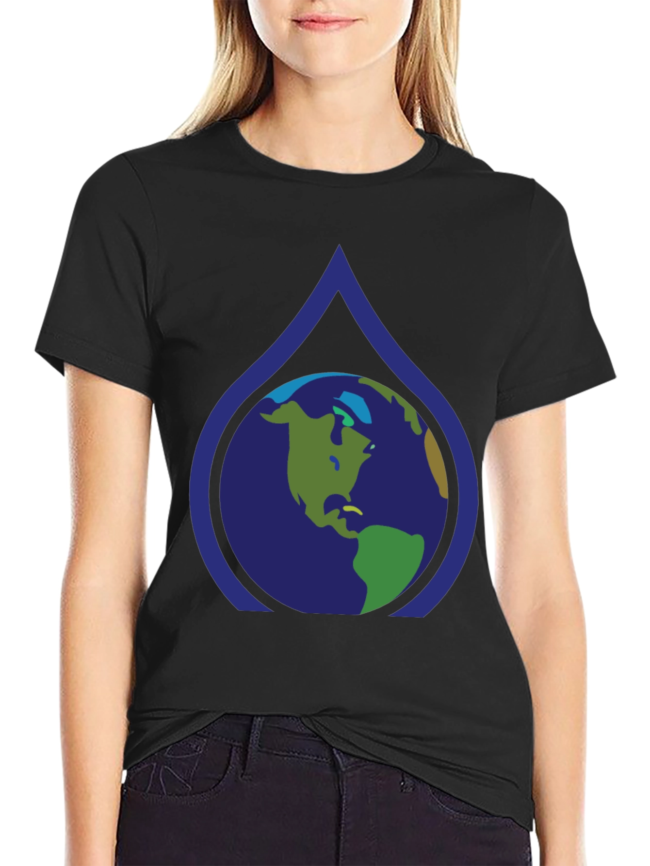 Earth Drop Graphic Black T-Shirt