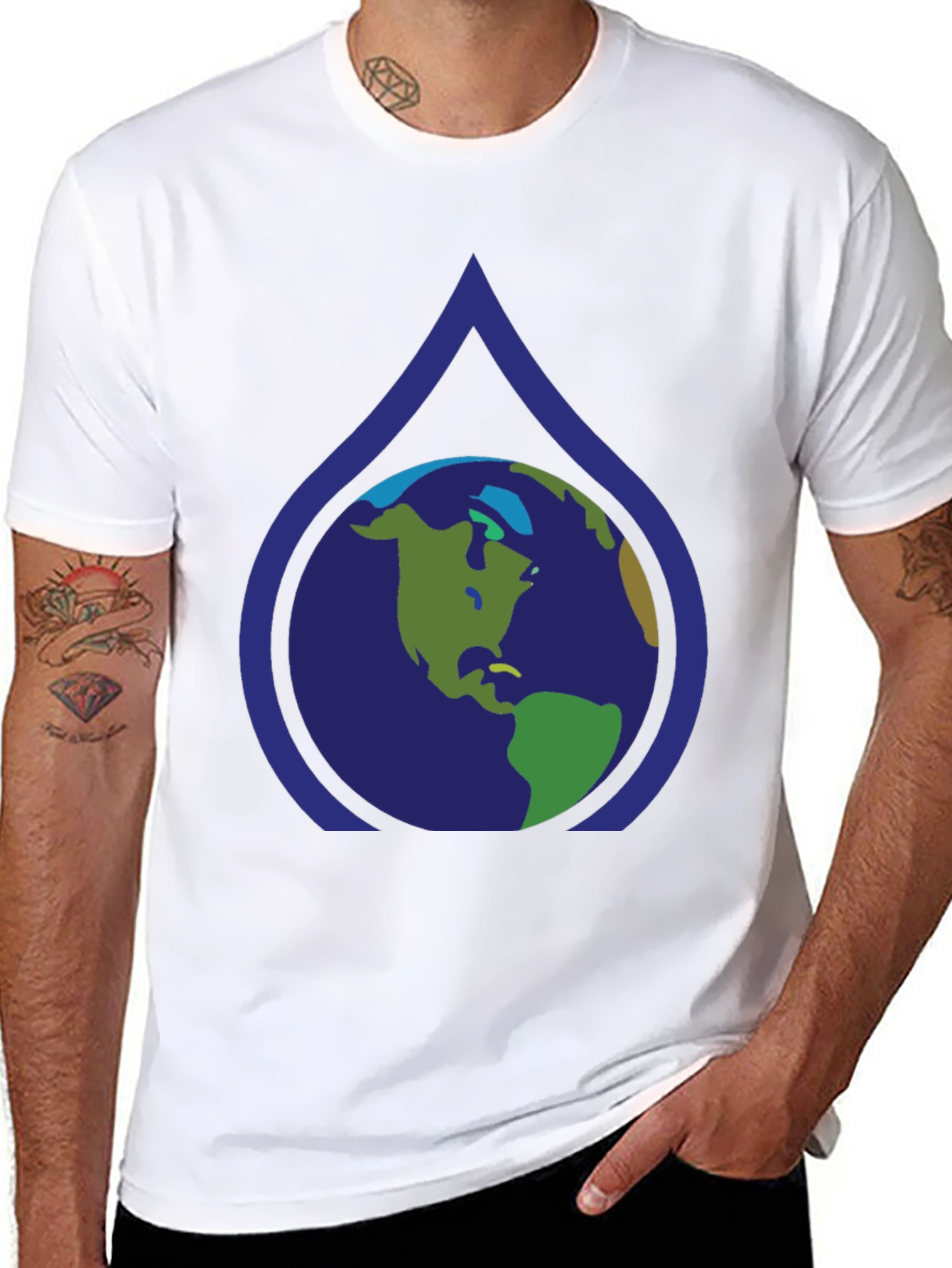 Earth Drop Graphic Black T-Shirt