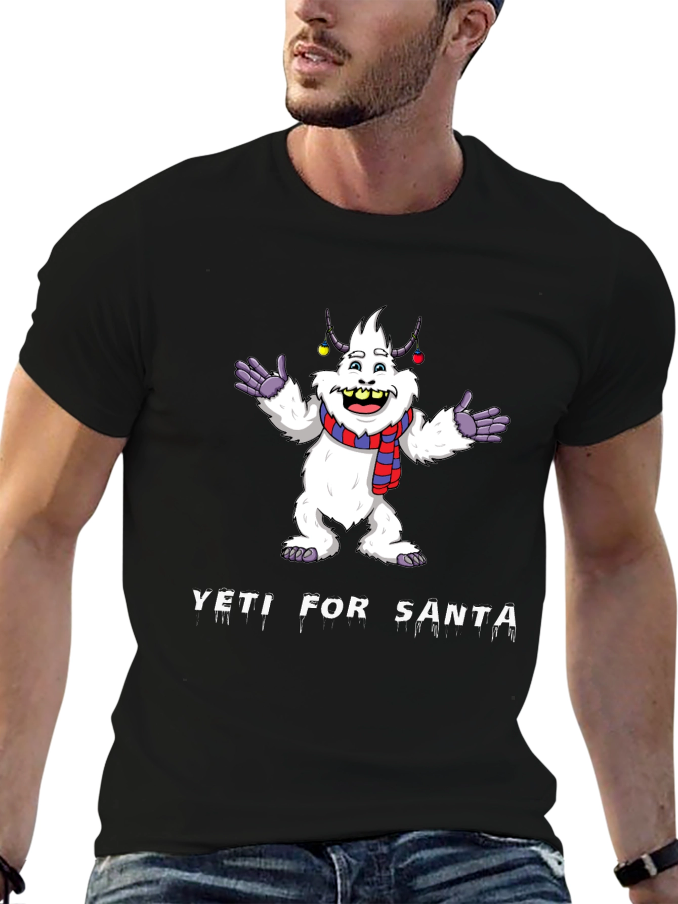 Yeti for Santa Graphic Tee - Black