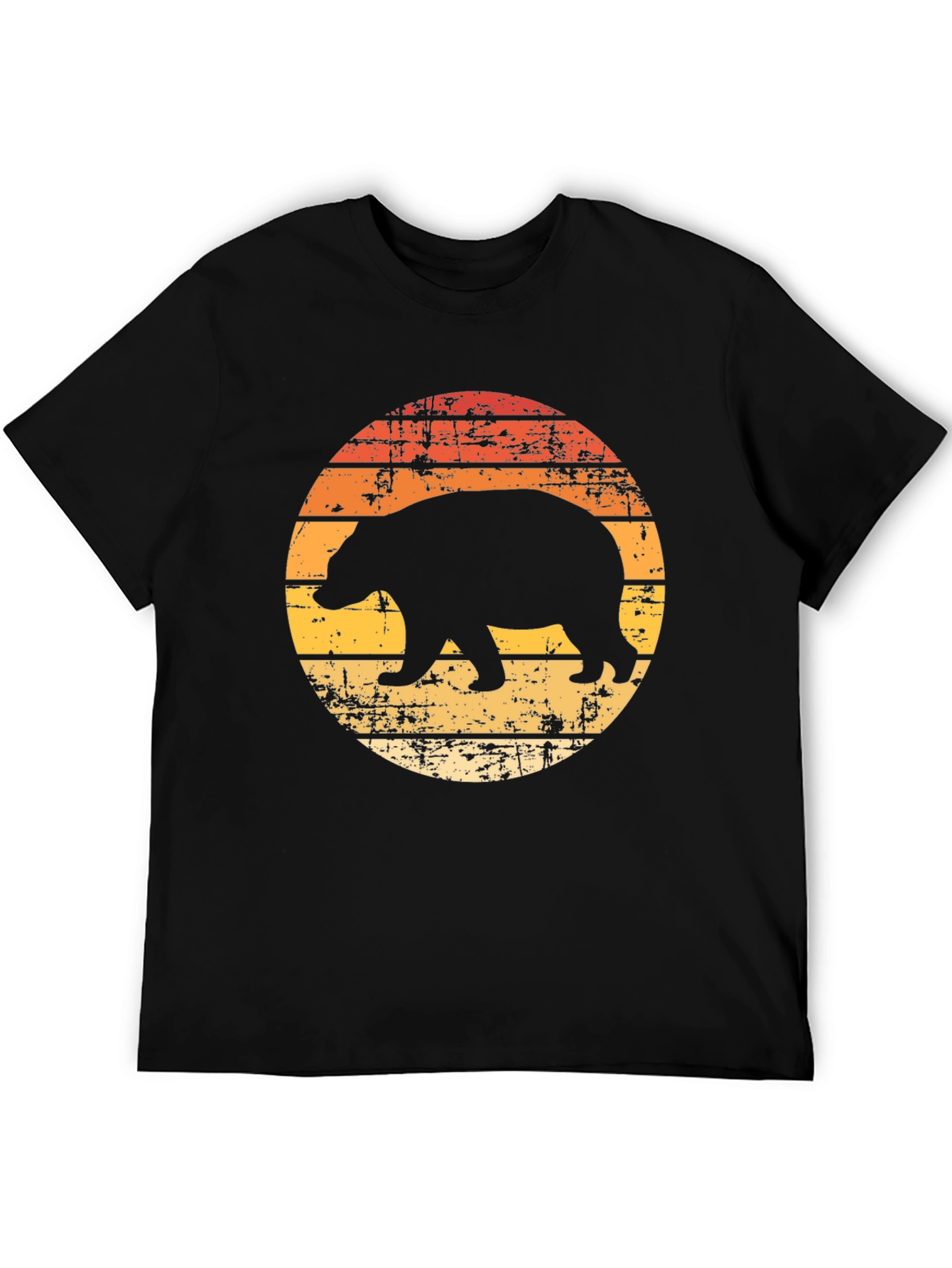 Retro Bear Graphic Tee - Black