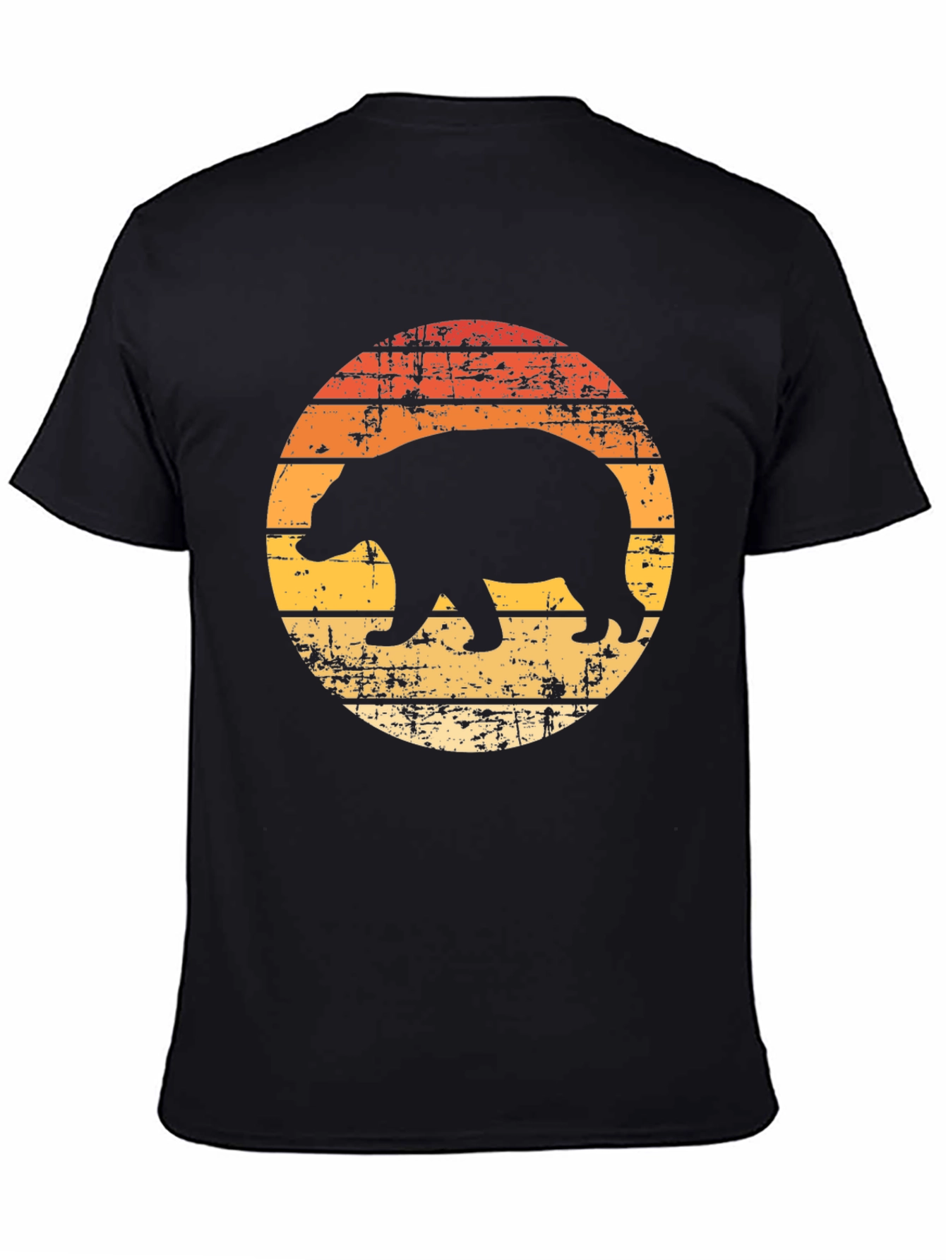Retro Bear Graphic Tee - Black