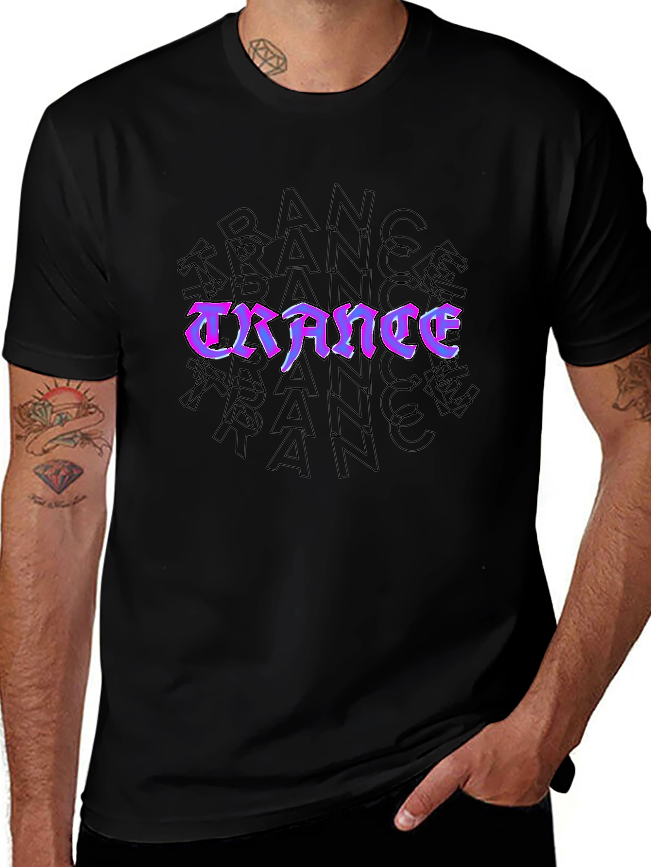 Trance Music Fan Graphic T-Shirt - Black