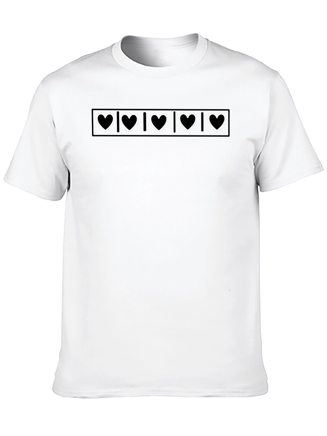 Black T-Shirt with Heart Design