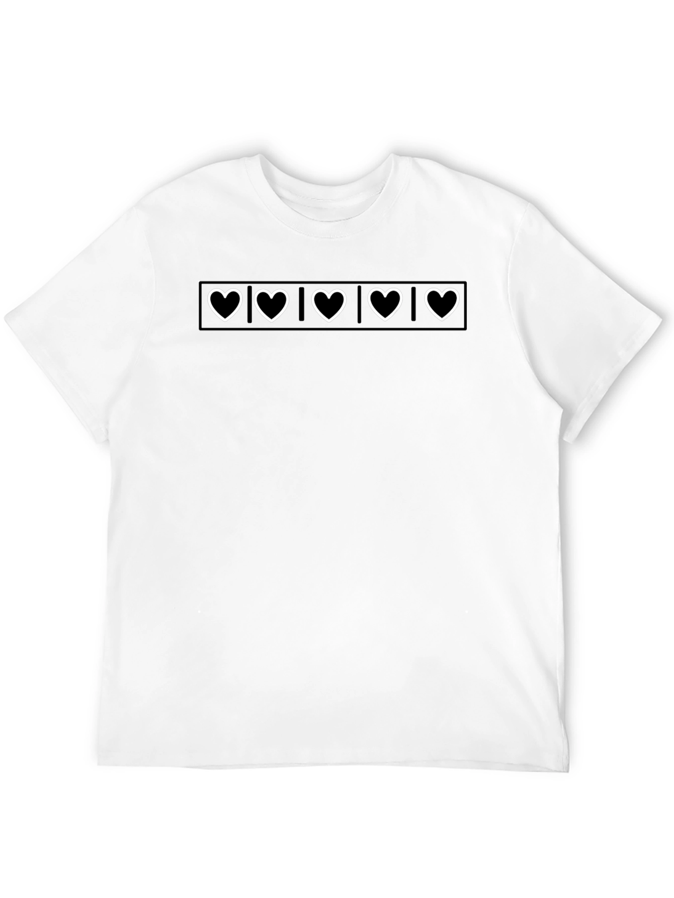 Black T-Shirt with Heart Design