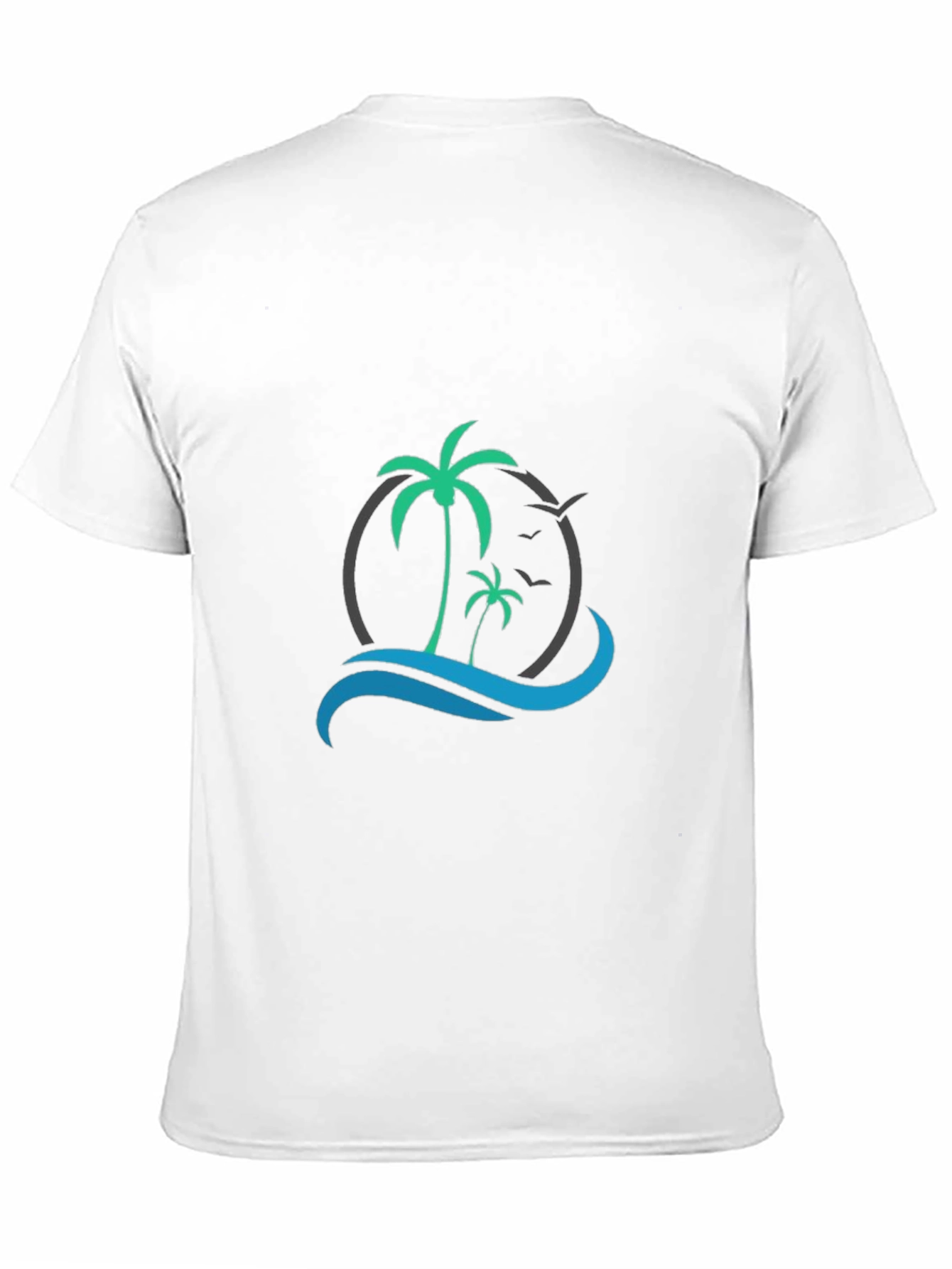 Tropical Palm Tree Graphic Tee - Black