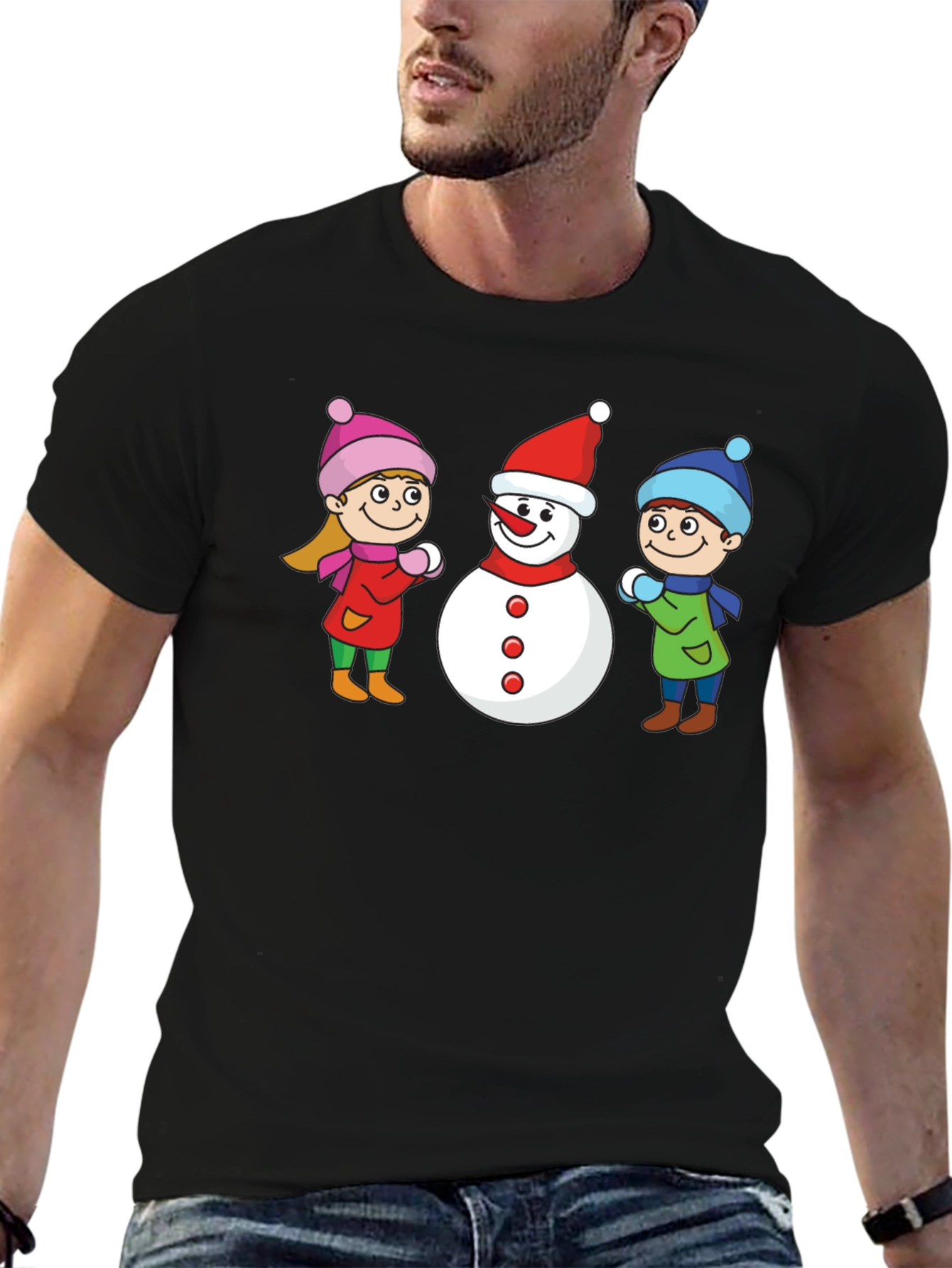Winter Fun T-Shirt: Snowman & Kids Graphic Tee