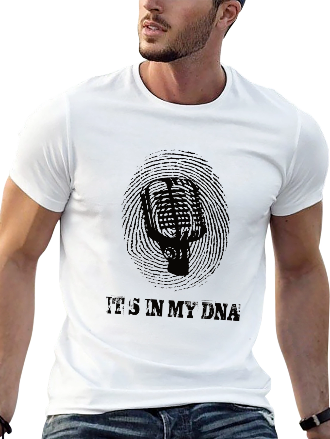 Its In My DNA Microphone Graphic T-Shirt