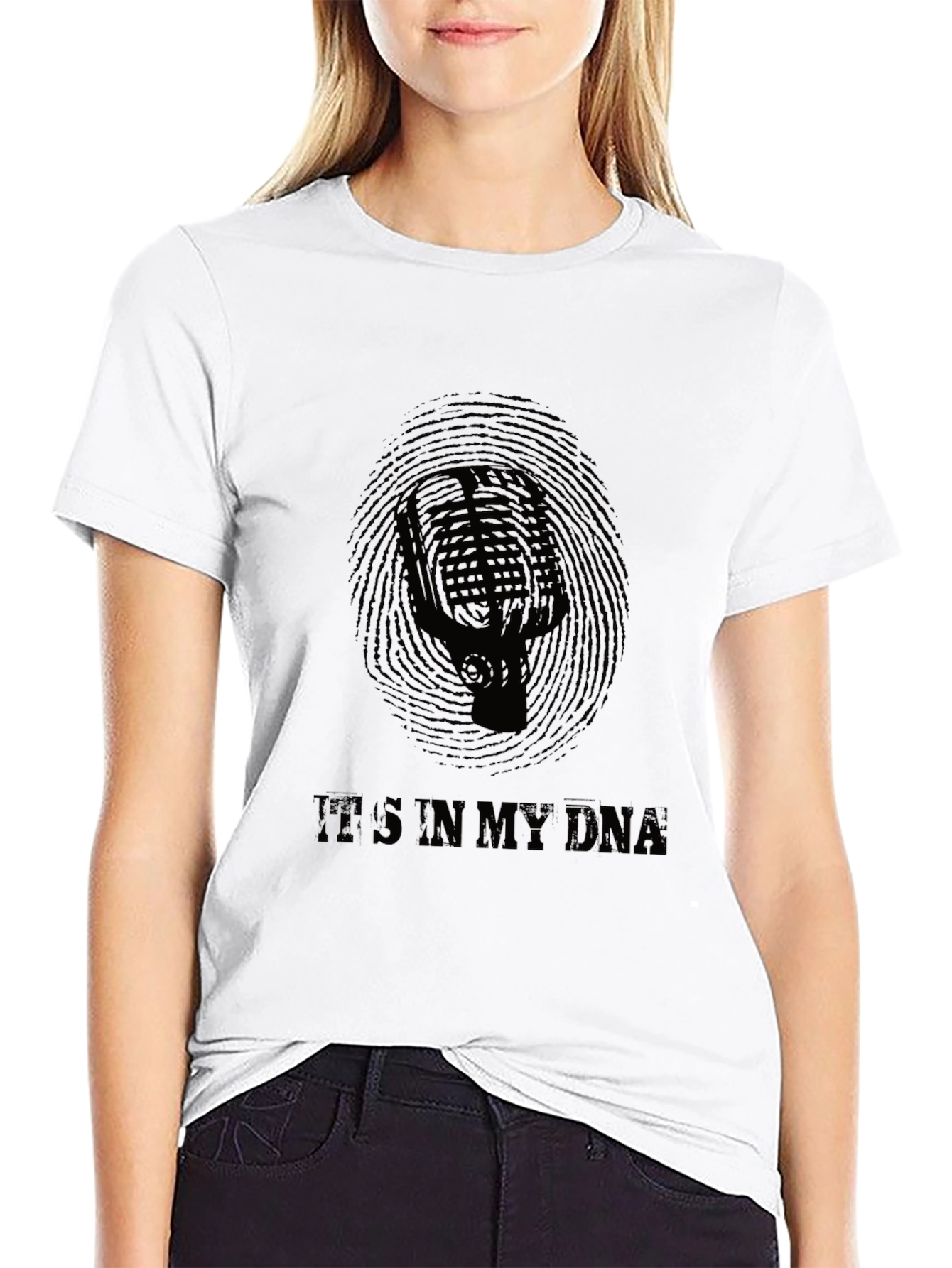 Its In My DNA Microphone Graphic T-Shirt