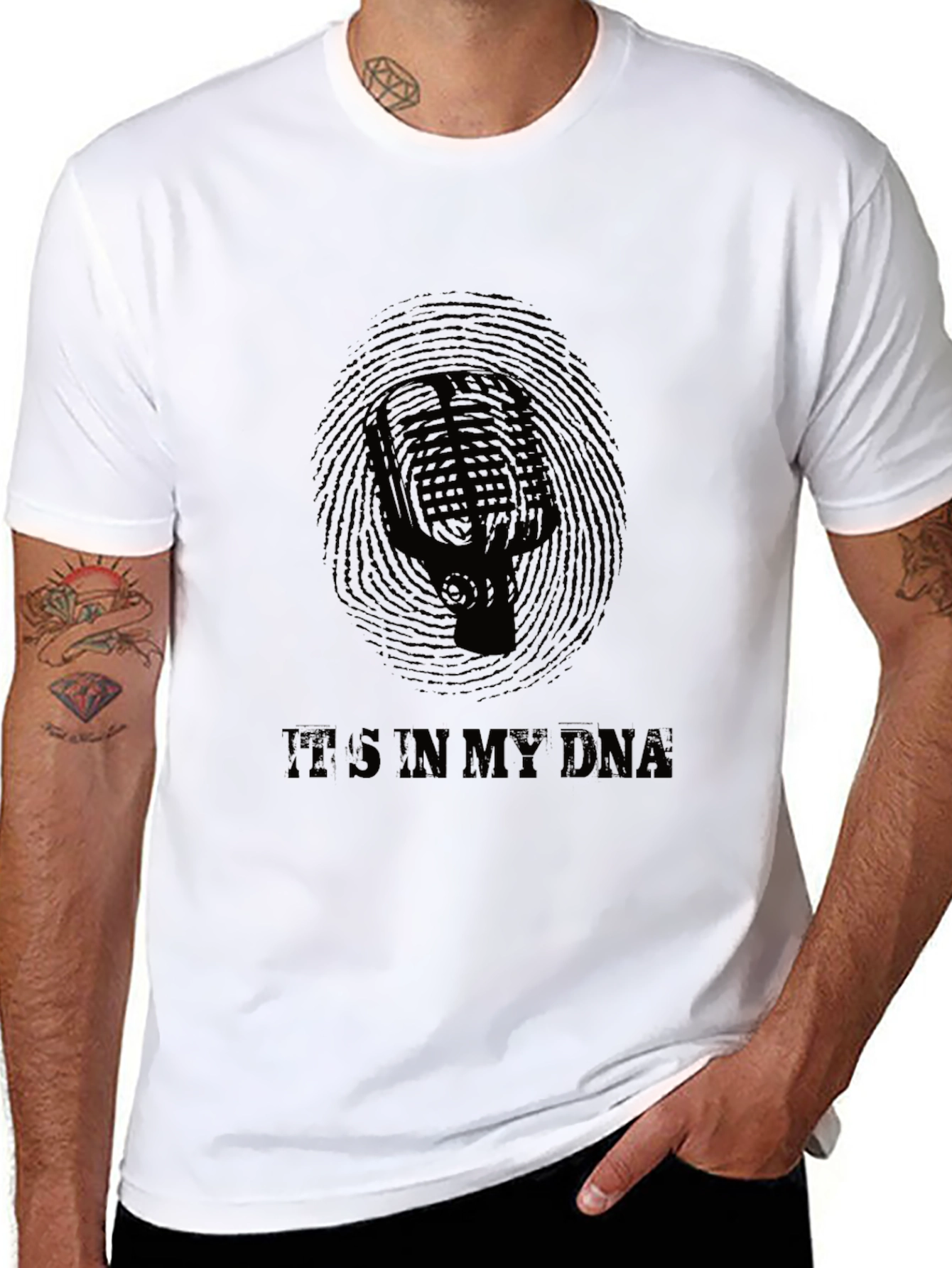 Its In My DNA Microphone Graphic T-Shirt