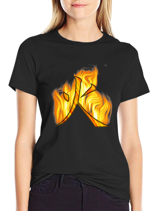 Fire Kanji Graphic Black T-Shirt