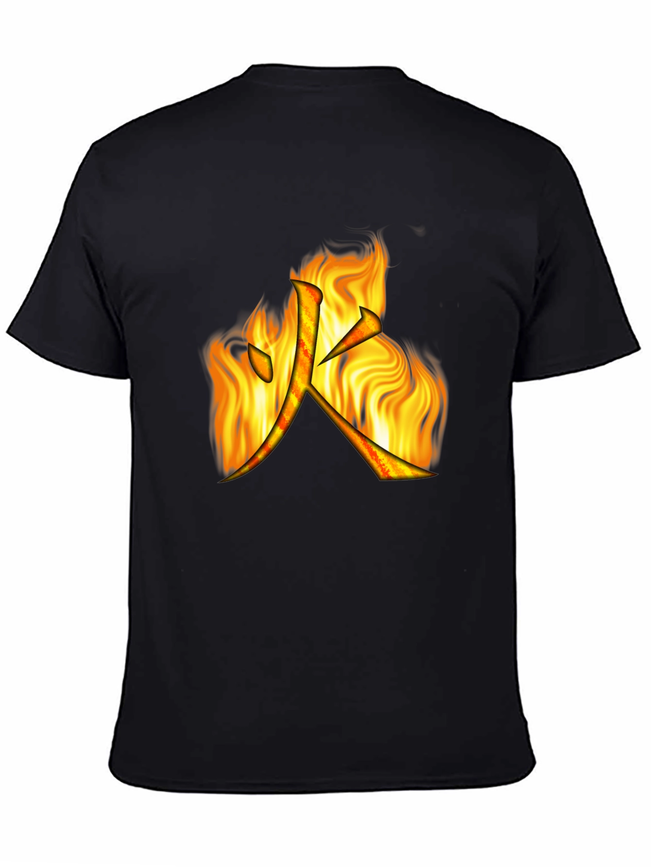 Fire Kanji Graphic Black T-Shirt