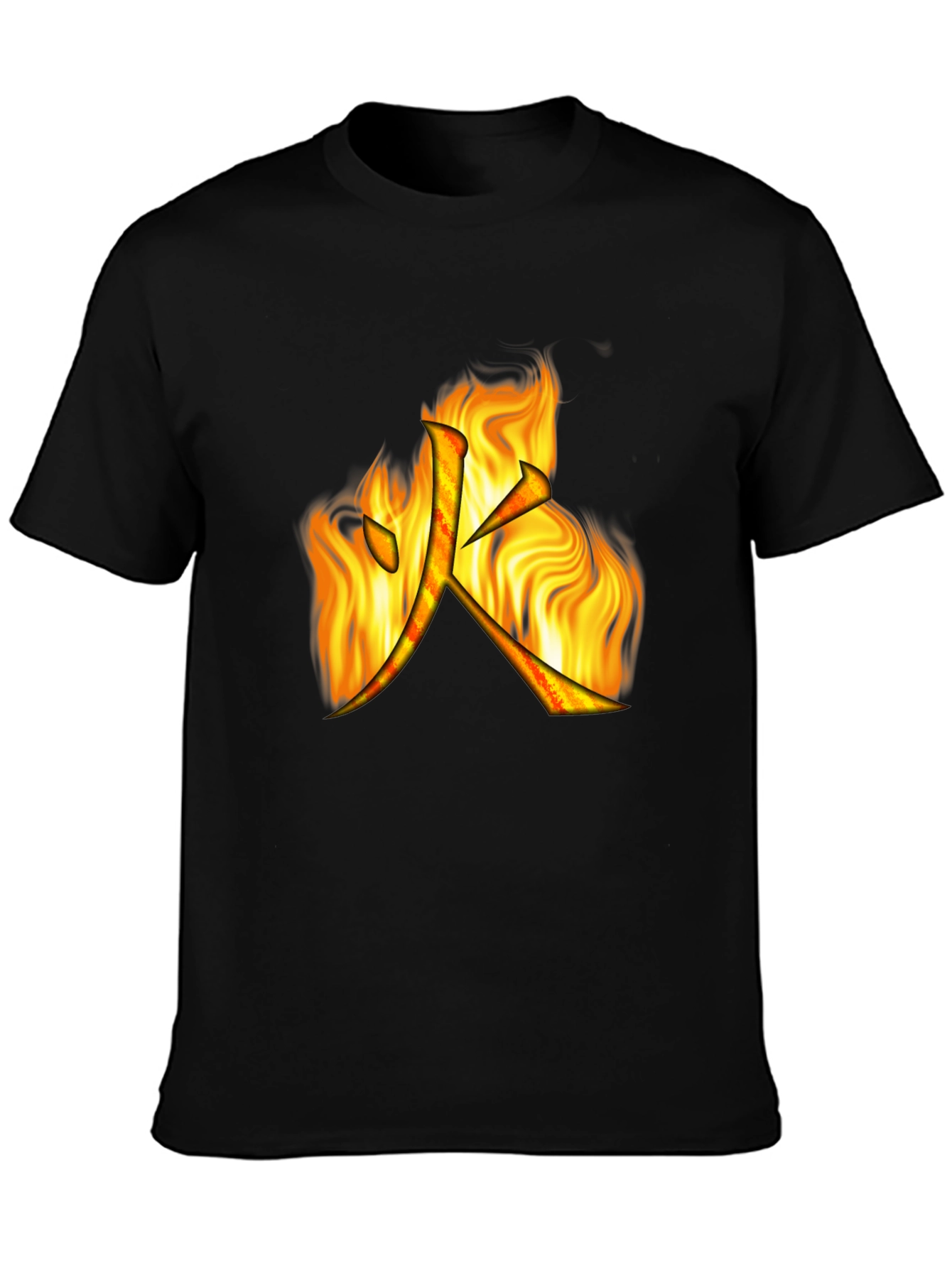 Fire Kanji Graphic Black T-Shirt