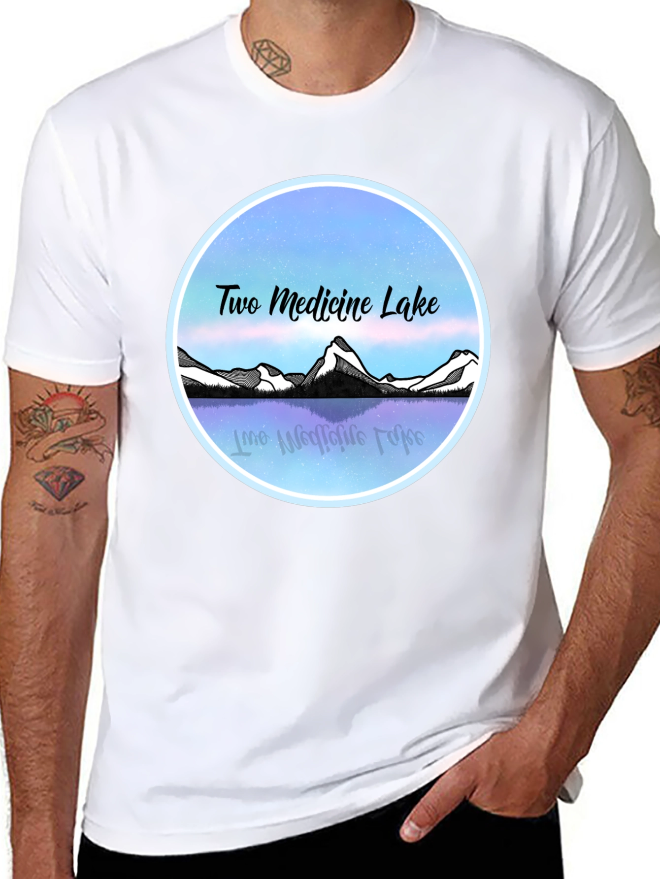 Two Medicine Lake T-Shirt Black Graphic Tee
